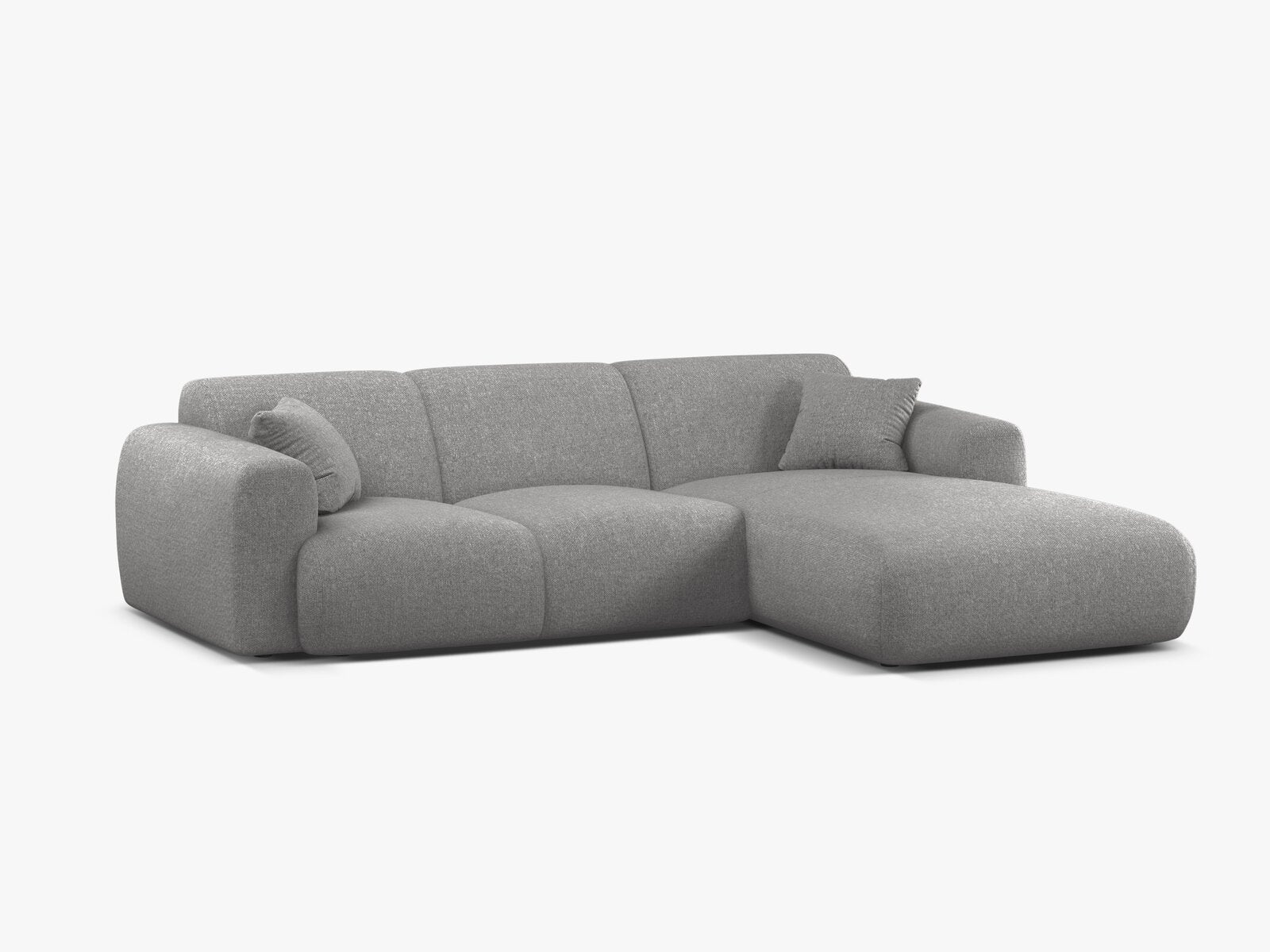 Micadoni Ecksofa Molino 4-Sitzer Rechts Chenille Eden Hellgrau