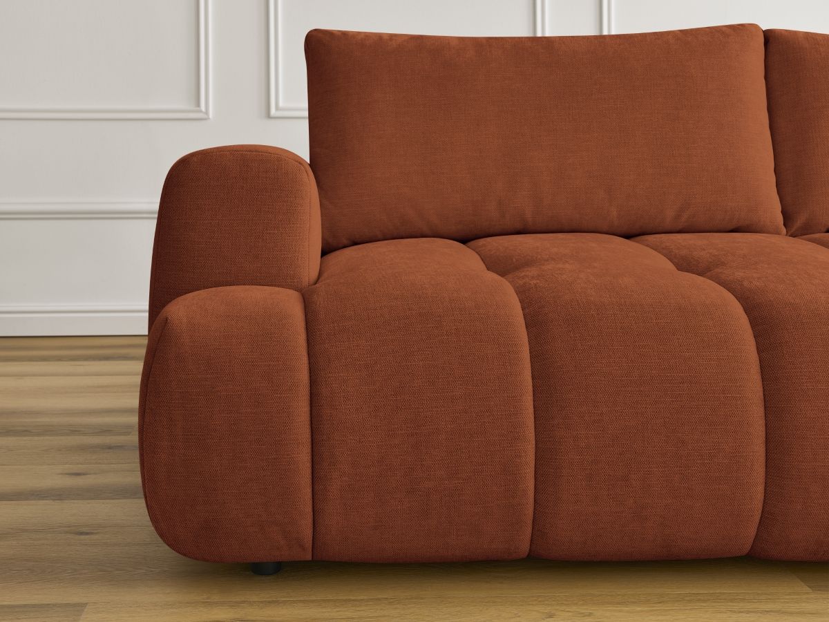 Bobochic Fuji Schlafsofa 3-Sitzer mit Bettkasten Stoff Orange
