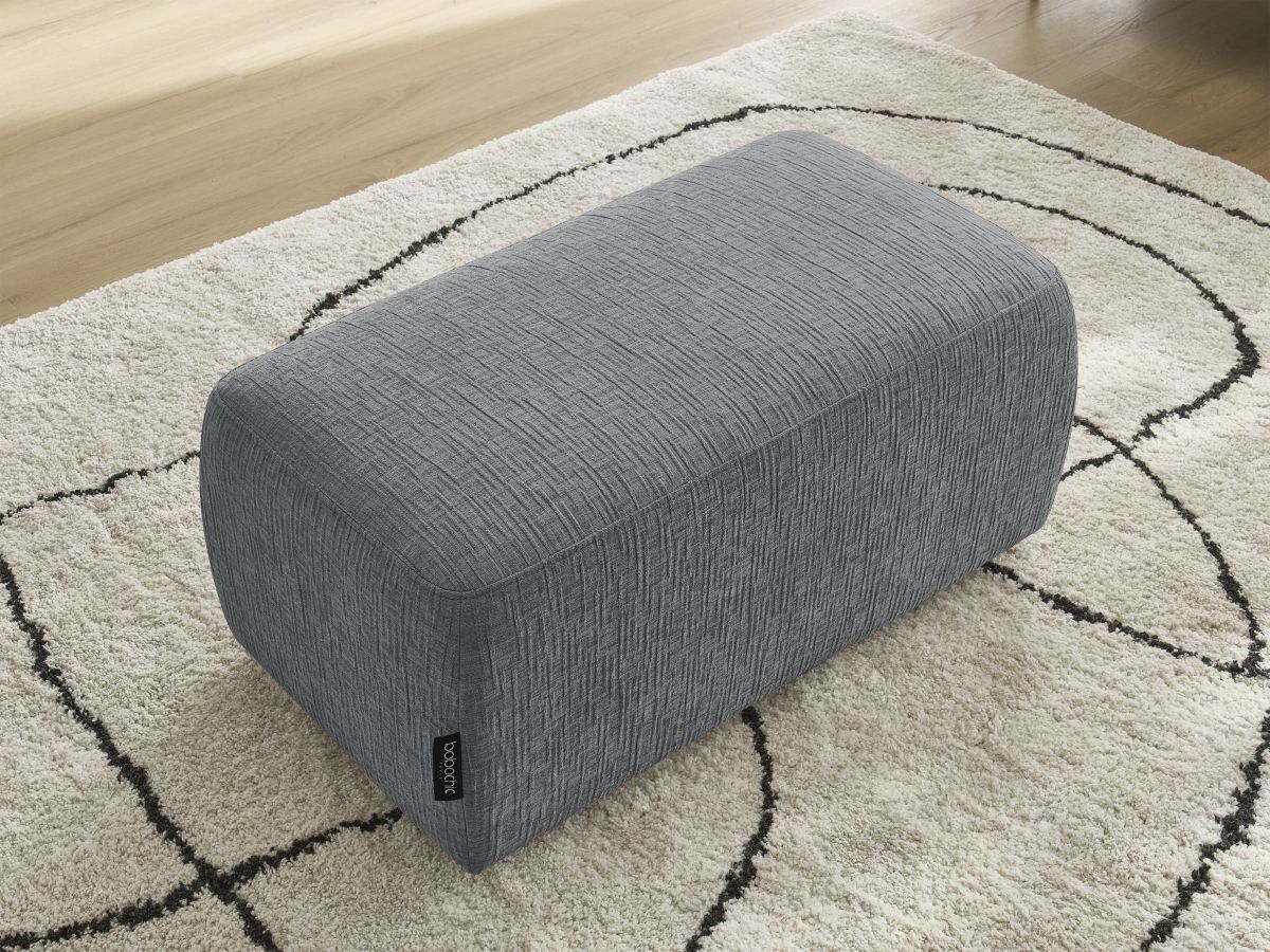 Bobochic Atilla Pouf Strukturstoff Dunkelgrau