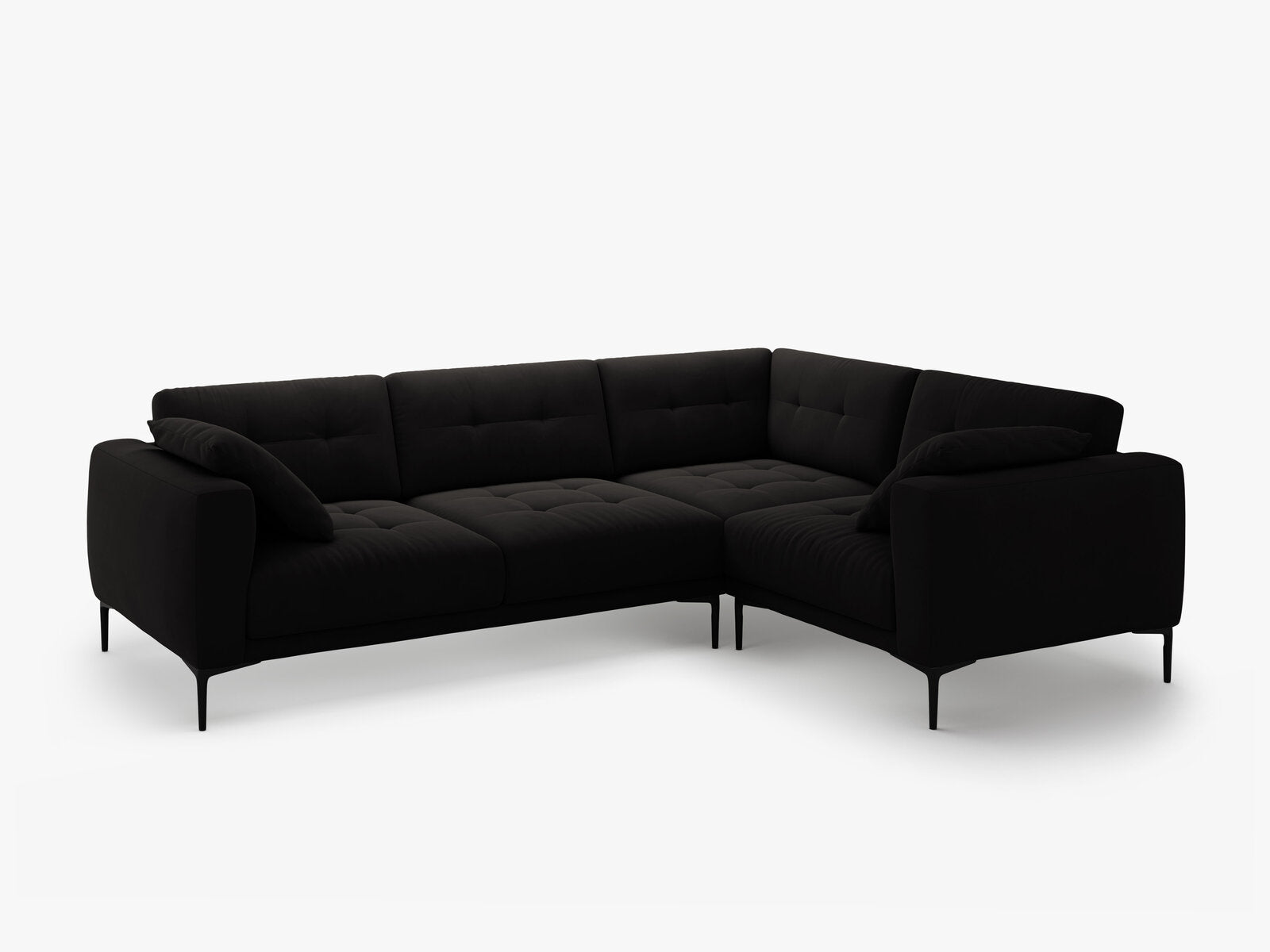 Micadoni Ecksofa Bemy 4-Sitzer Rechts Samt Schwarz