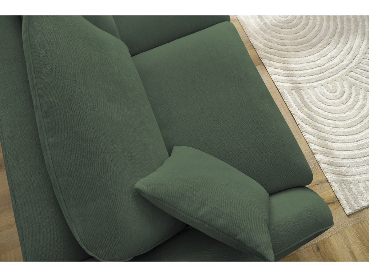 Bobochic Cezanne Schlafsofa 3-Sitzer Stoff Grün, Liegefläche 140 × 194 cm