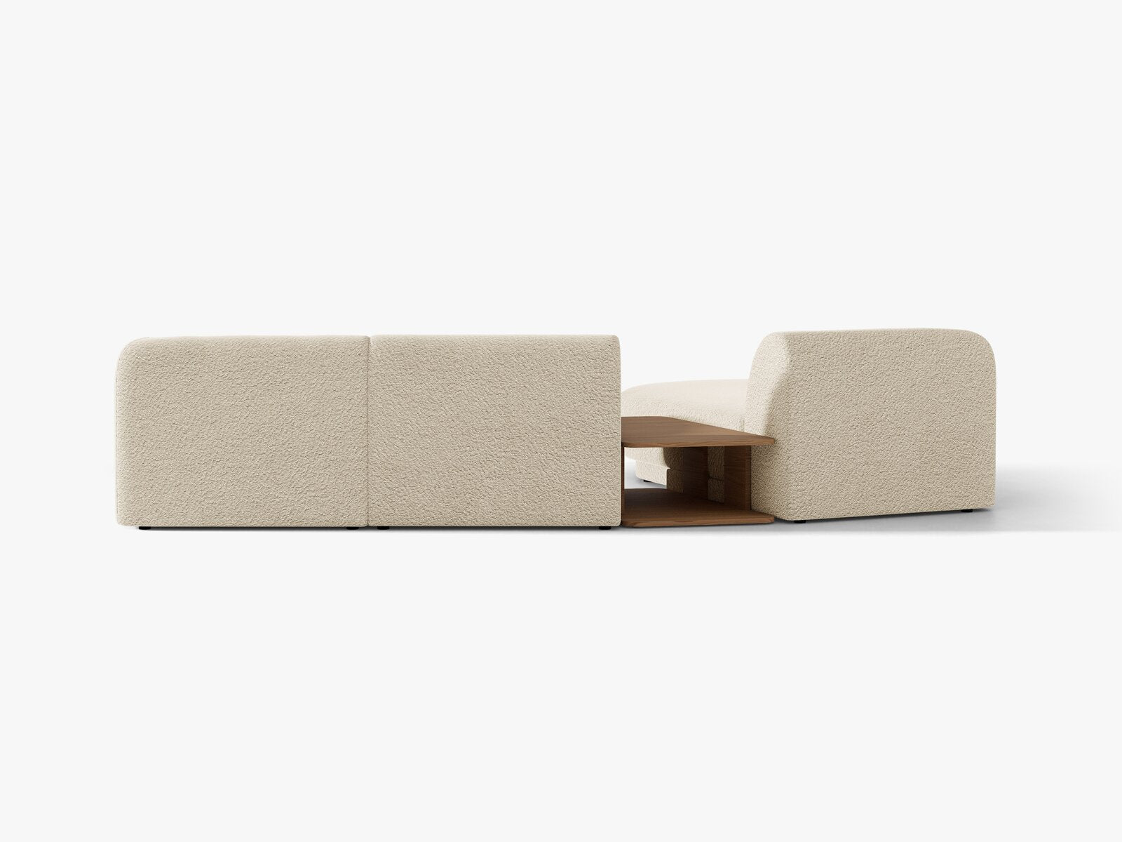 Micadoni Modulares Sofa Miley mit Recamiere 3-Sitzer Links Boucle Baloo Beige