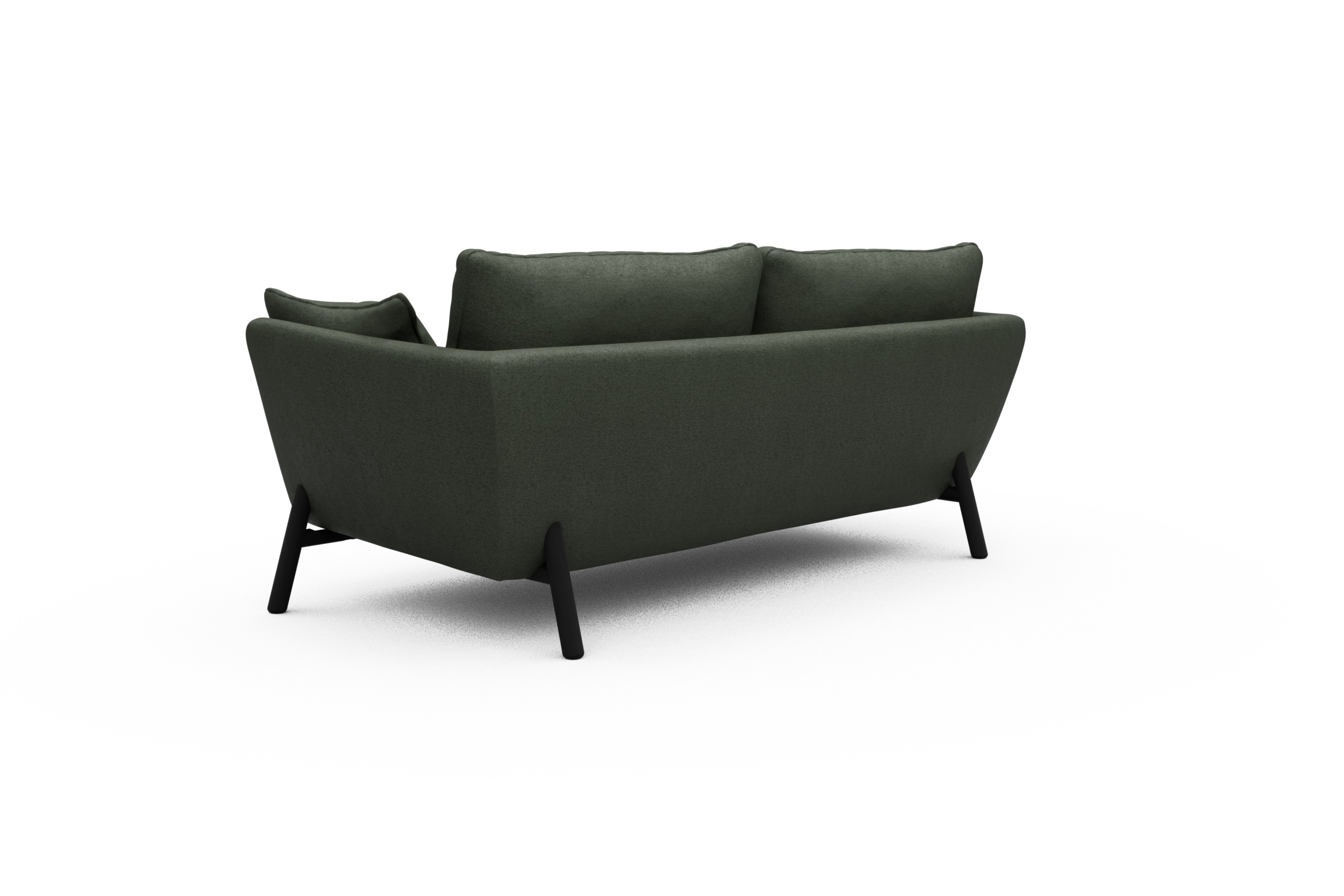 Sofa Emil 2-Sitzer Beinfarbe Eiche Schwarz Denari-Forest-Green