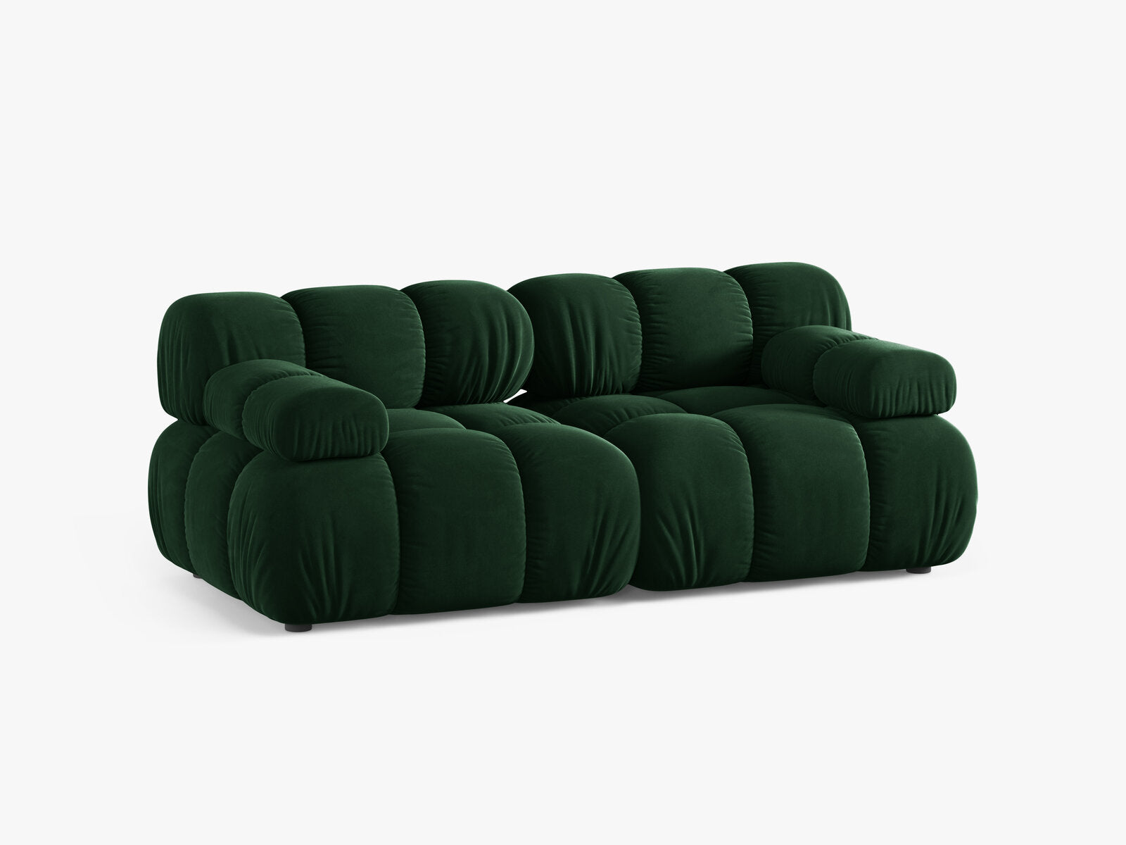 Micadoni Modulares Sofa Bellis 2-Sitzer Samt Bluvel Flaschengrün