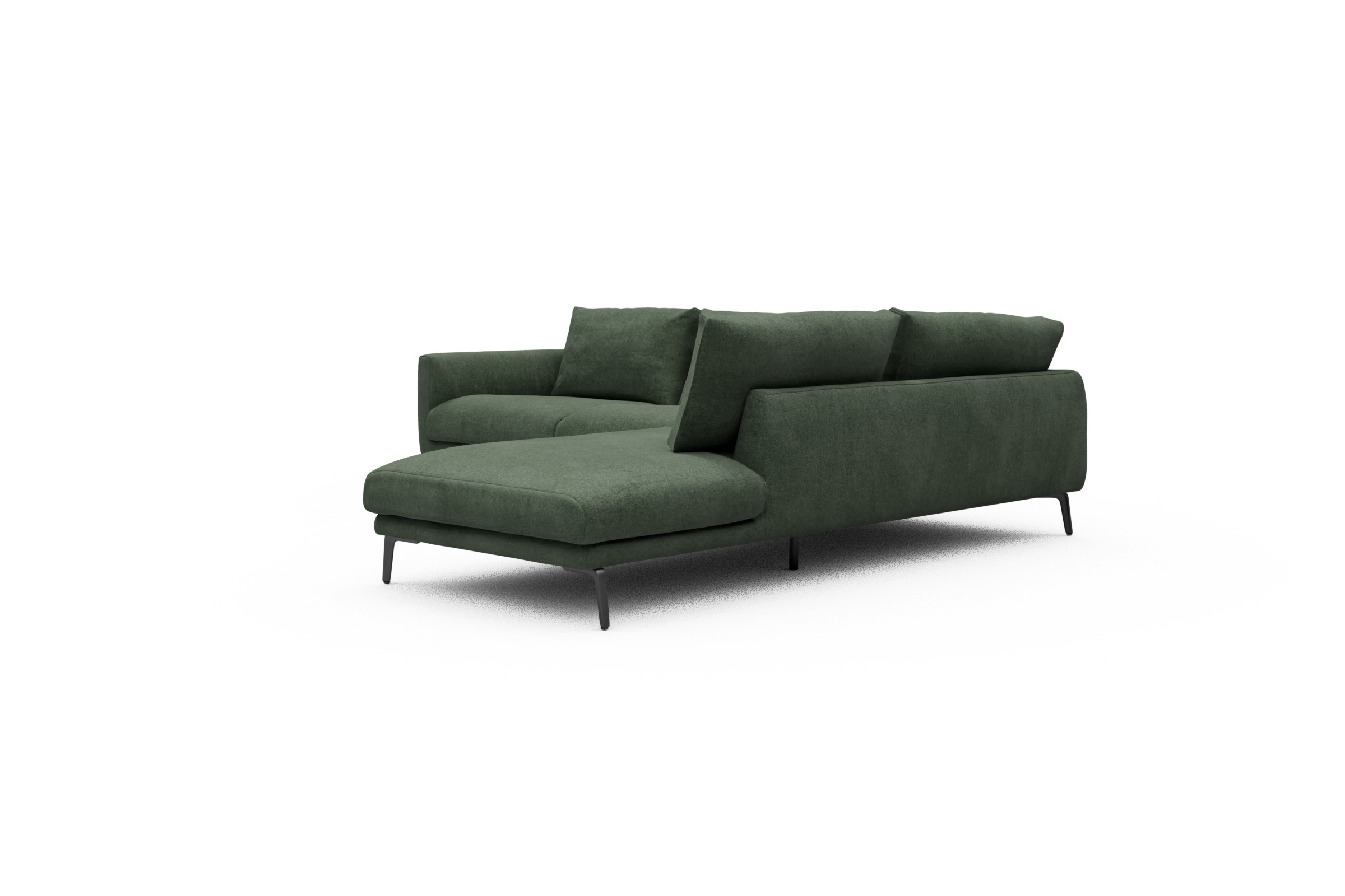 Ecksofa Karl Relax-Ecke rechts mit 2,5-Sitzer Casone-Forest-Green