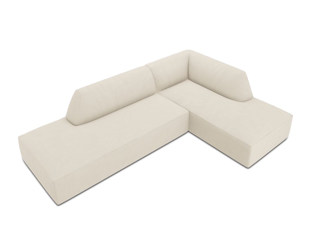 Cosmopolitan Design Ecksofa Siena 4-Sitzer offen Kord Scala Helles Beige Rechts