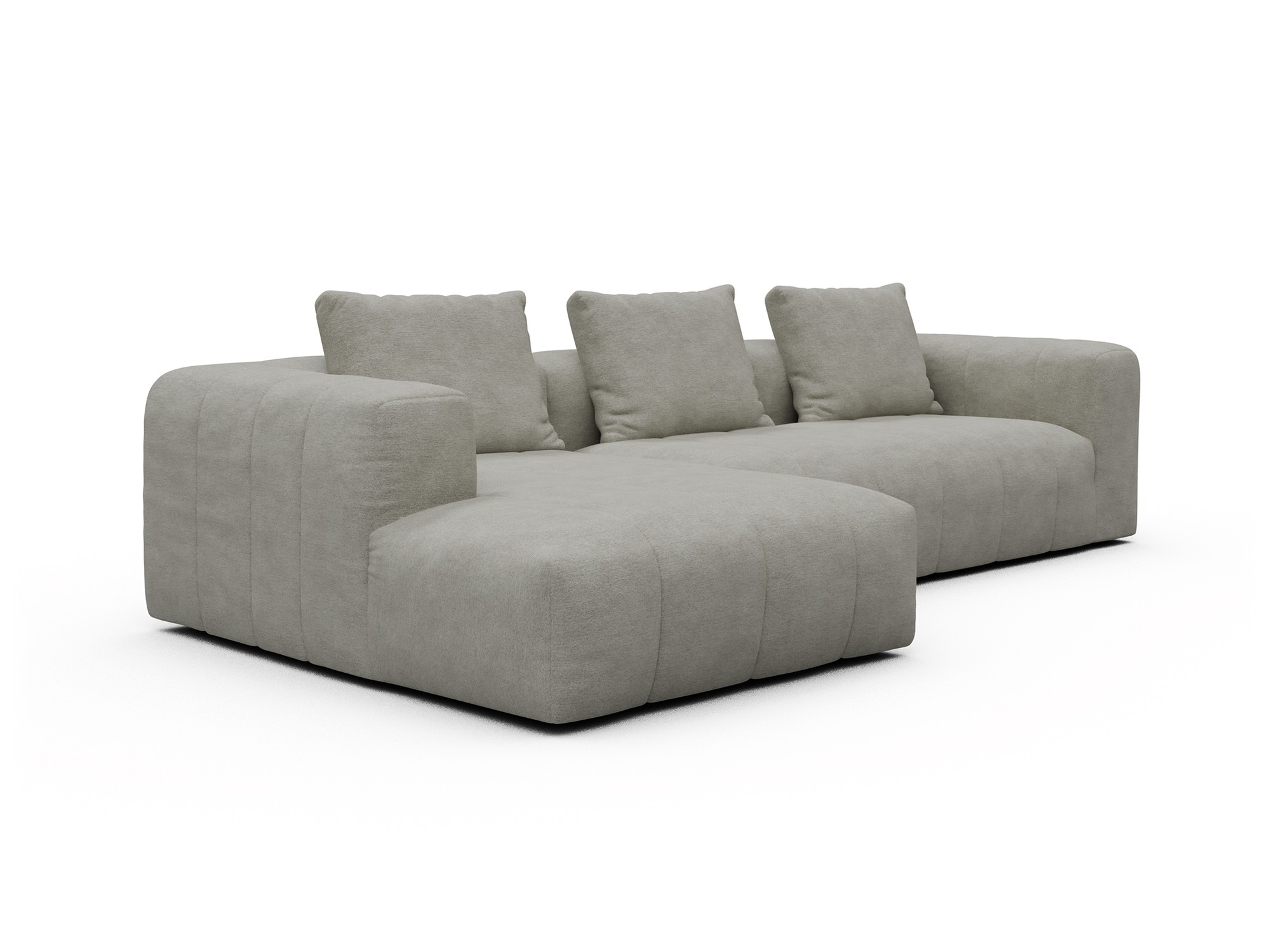 Hugo 2,5-Sitzer Armlehne rechts mit Chaiselongue Carreno-Moon-Stone-White moebelfaktor