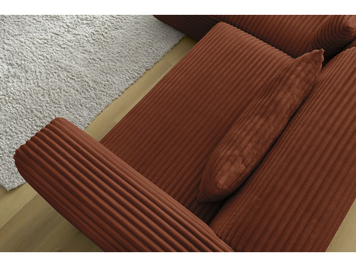 Bobochic Harry Ecksofa Breitcord weich Orange Ecke links