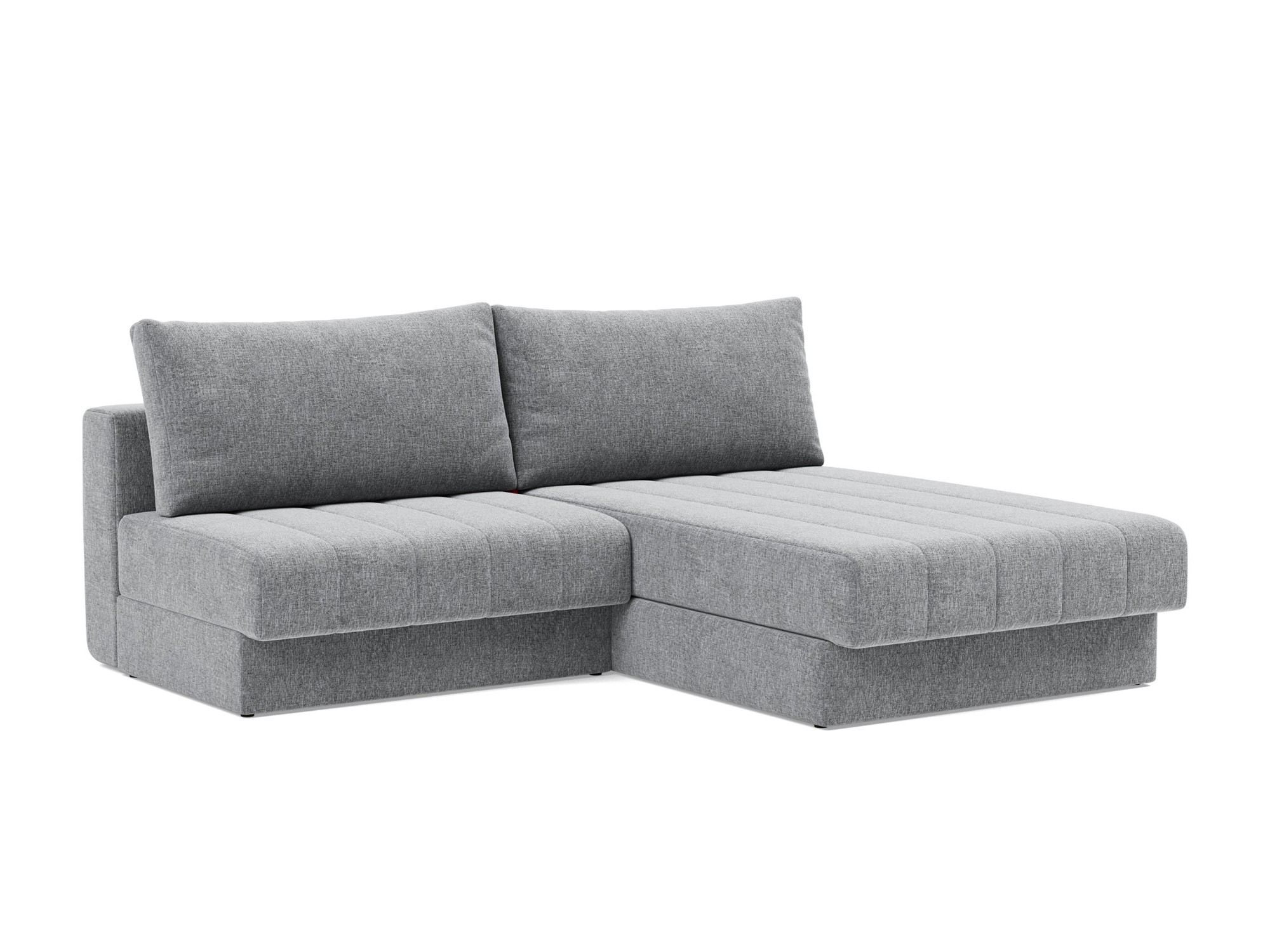 Schlafsofa Akello mit Chaiselongue Strukturierter Stoff Twist 565-Granite