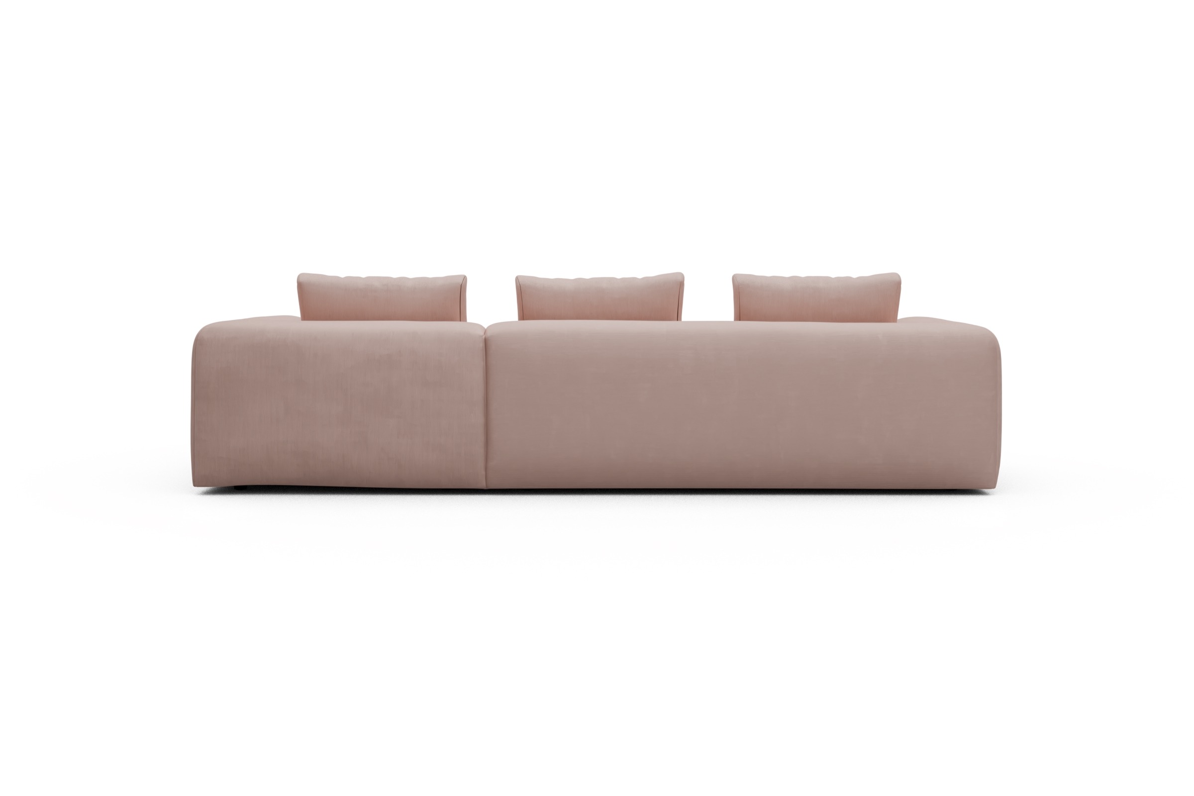 Ecksofa Fred Chaiselongue rechts mit 2,5-Sitzer Cordufine-Blush