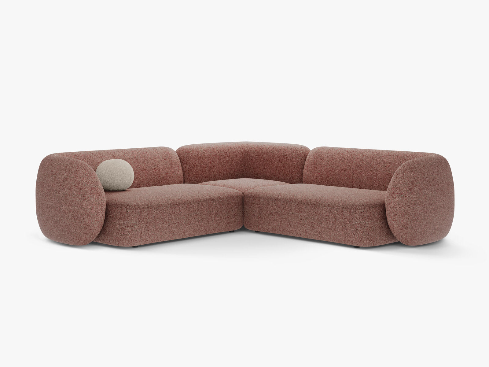 Micadoni Ecksofa Kate 5-Sitzer Strukturierter Stoff Puente Rosa Melange