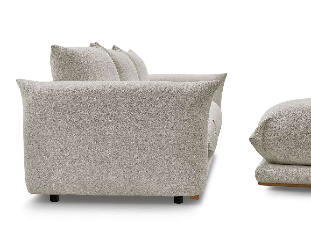 Bobochic Ernest Sofa 3-Sitzer mit Pouf 266 × 106 cm Bouclé-Stoff Taupe