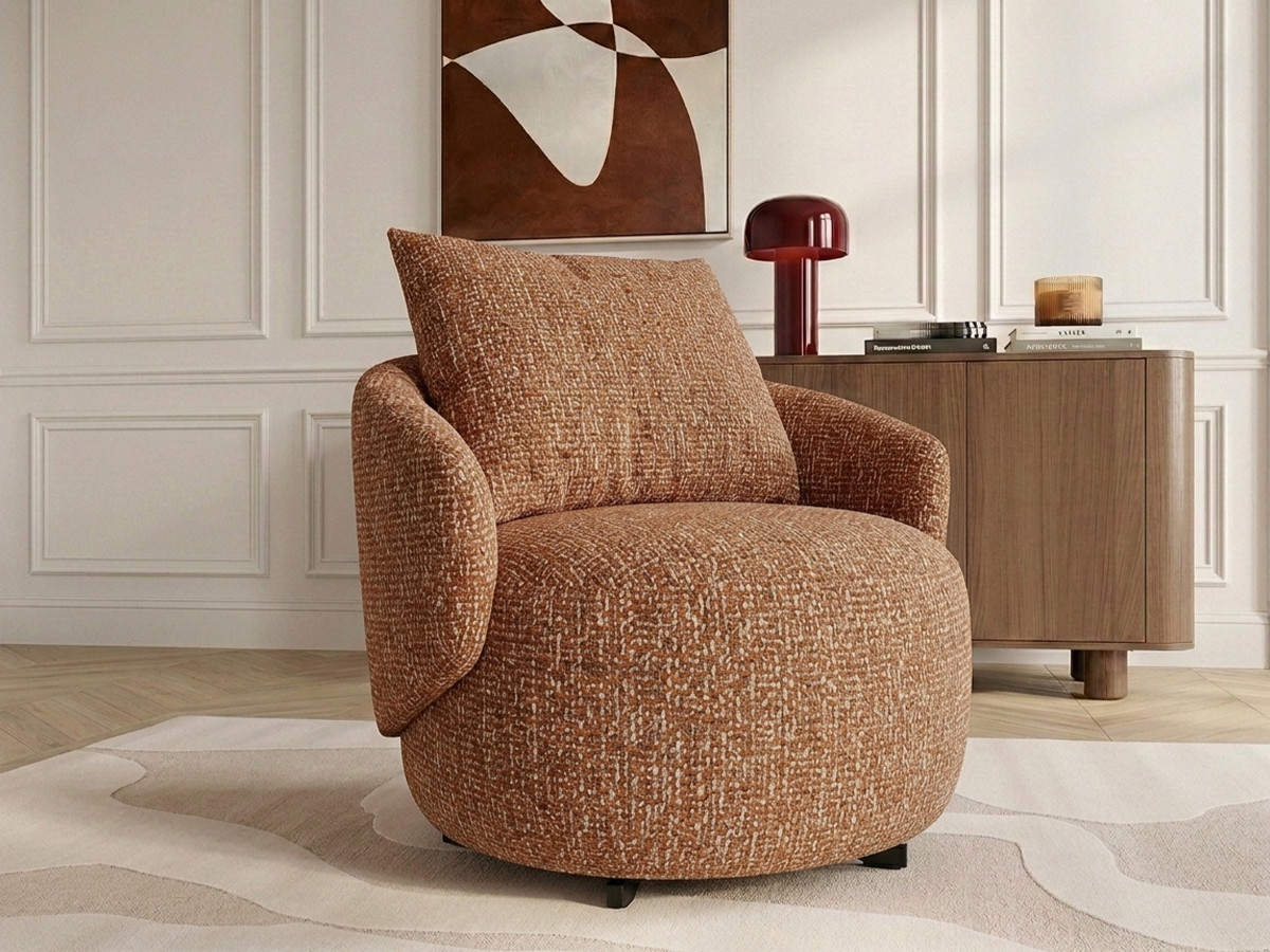Bobochic Lexie Sessel Melange-Stoff Orange