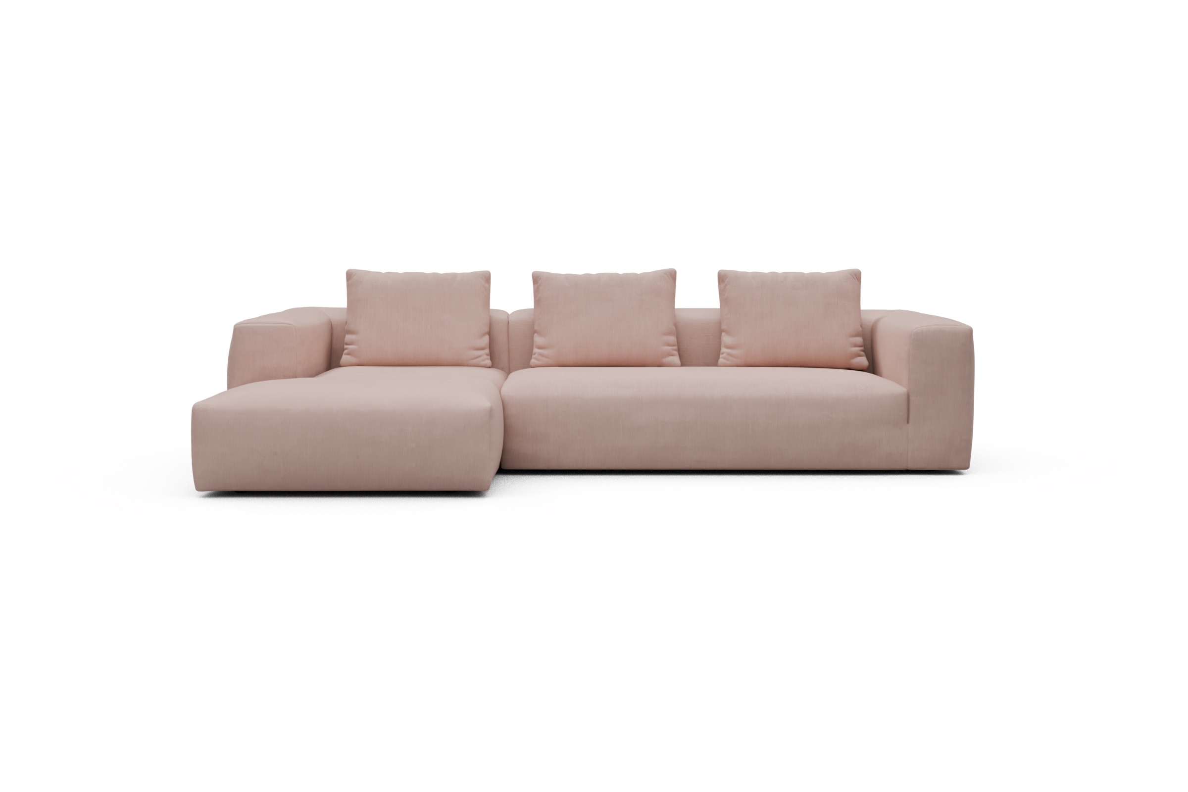 Skandi Home Ecksofa Fred Chaiselongue links mit 2,5-Sitzer Cordufine-Blush moebelfaktor