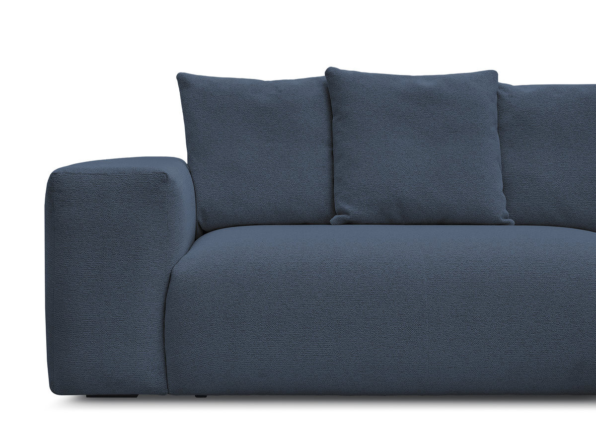 Bobochic Voltaire Ecksofa 268 × 214 cm Melange-Stoff Dunkelblau Ecke rechts