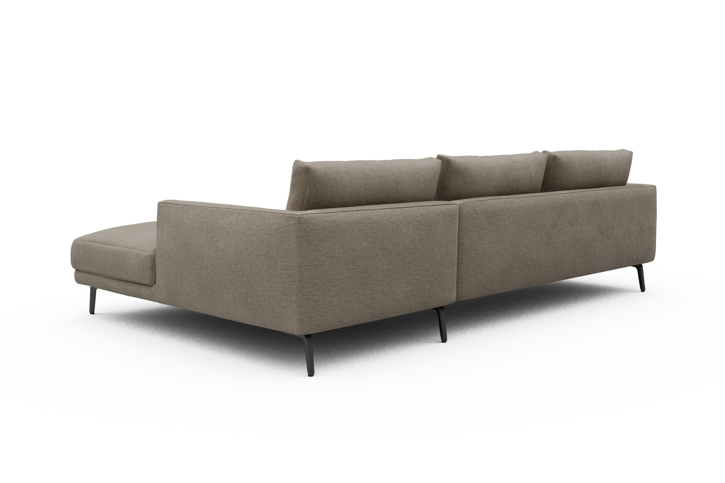 Ecksofa Karl Chaiselongue rechts mit 2,5-Sitzer Smooth-Belge