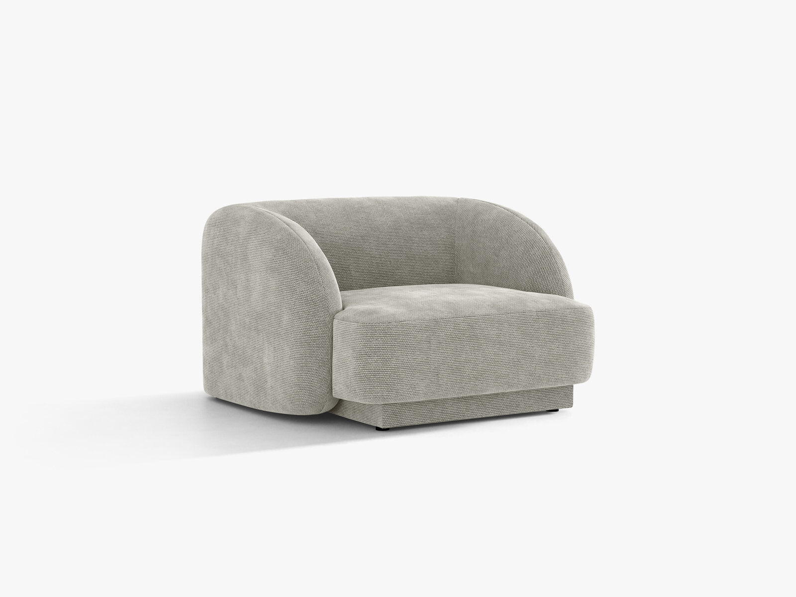 Micadoni Sessel Miley 1-Sitzer Chenille Haga Hellgrau