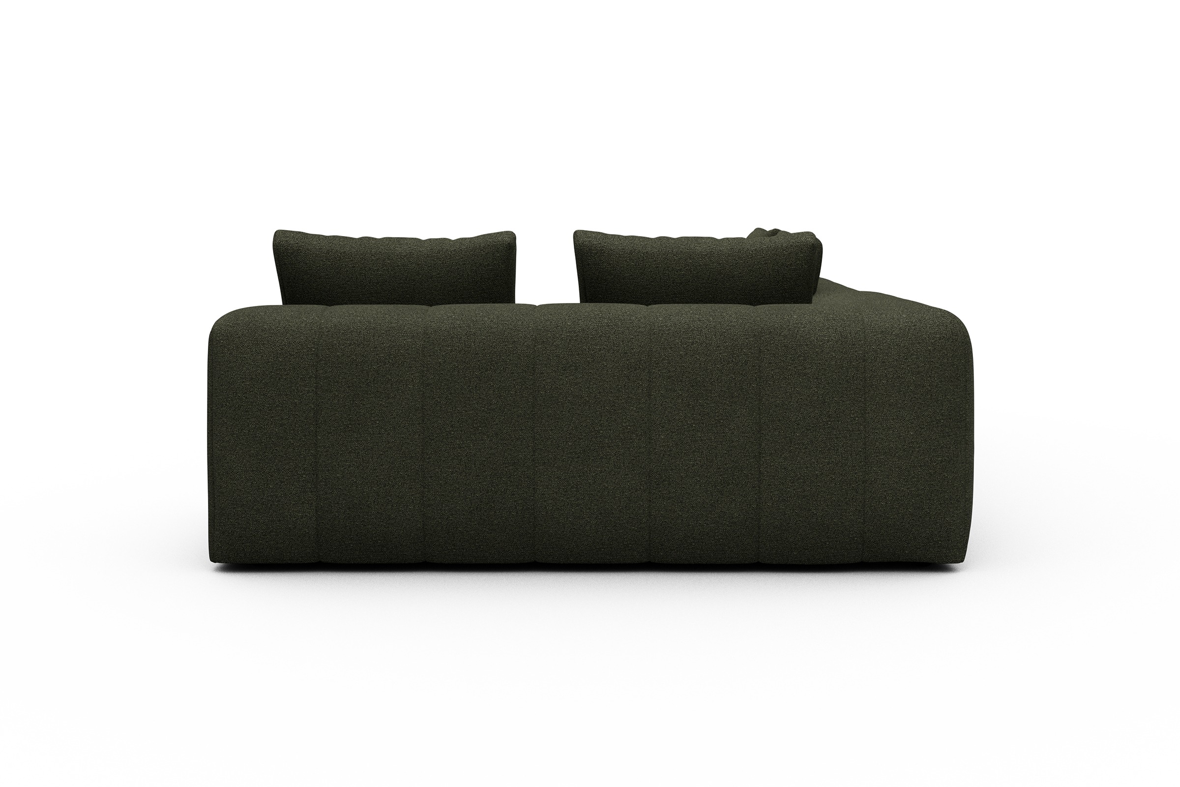 Ecksofa Hugo 2x 2,5-Sitzer Armlehne links Boucle-Forest-Green