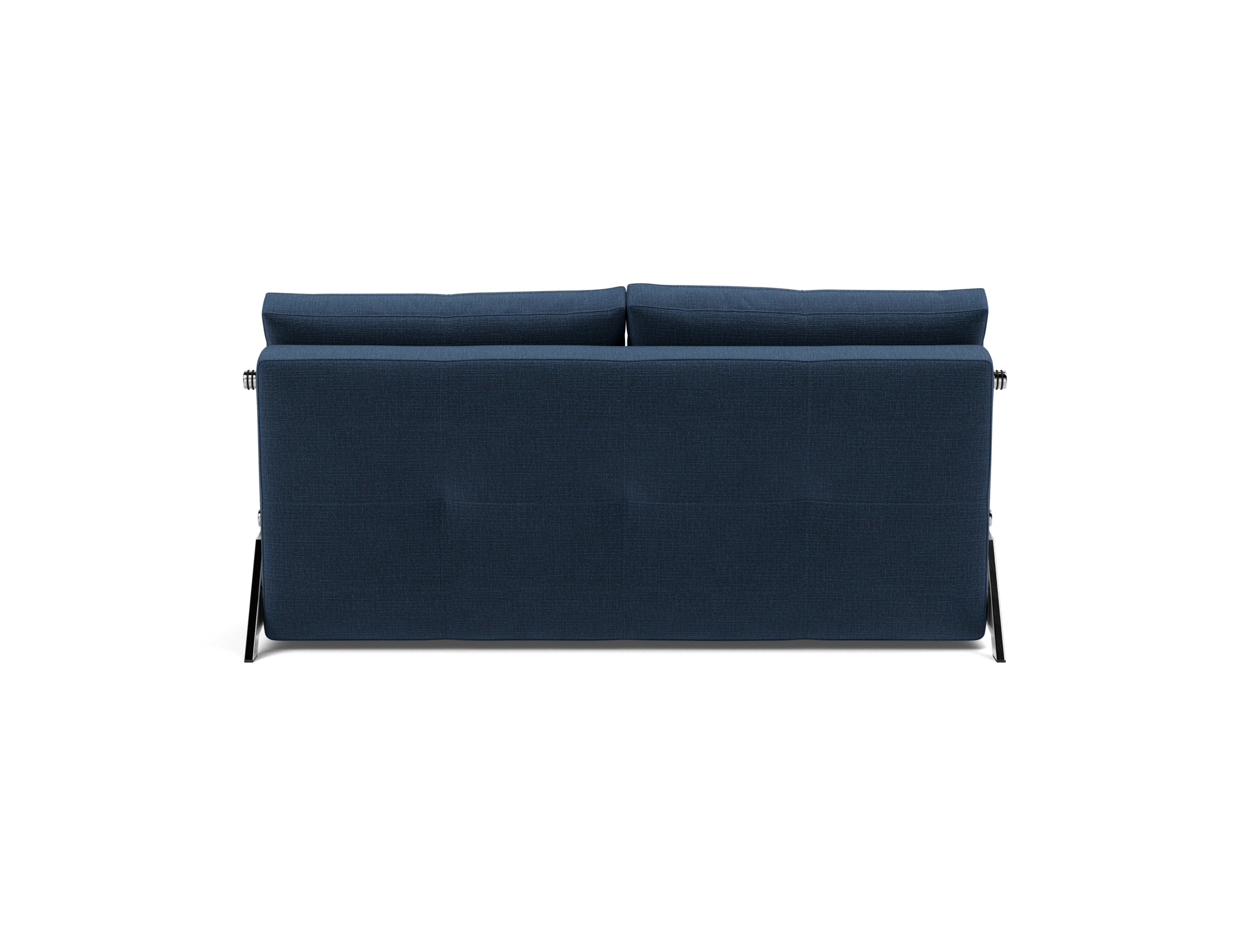 Schlafsofa Cubed 160 Chenille Esina 414-Indigo-Blue Beine Chrom
