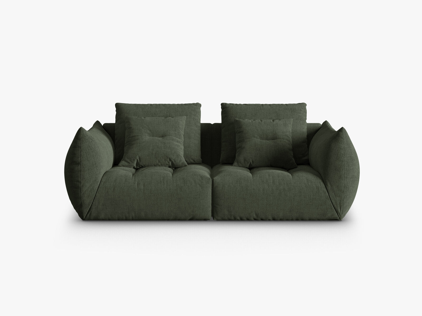 Micadoni Sofa Bloom 3-Sitzer Strukturierter Stoff Wind Moßgrün