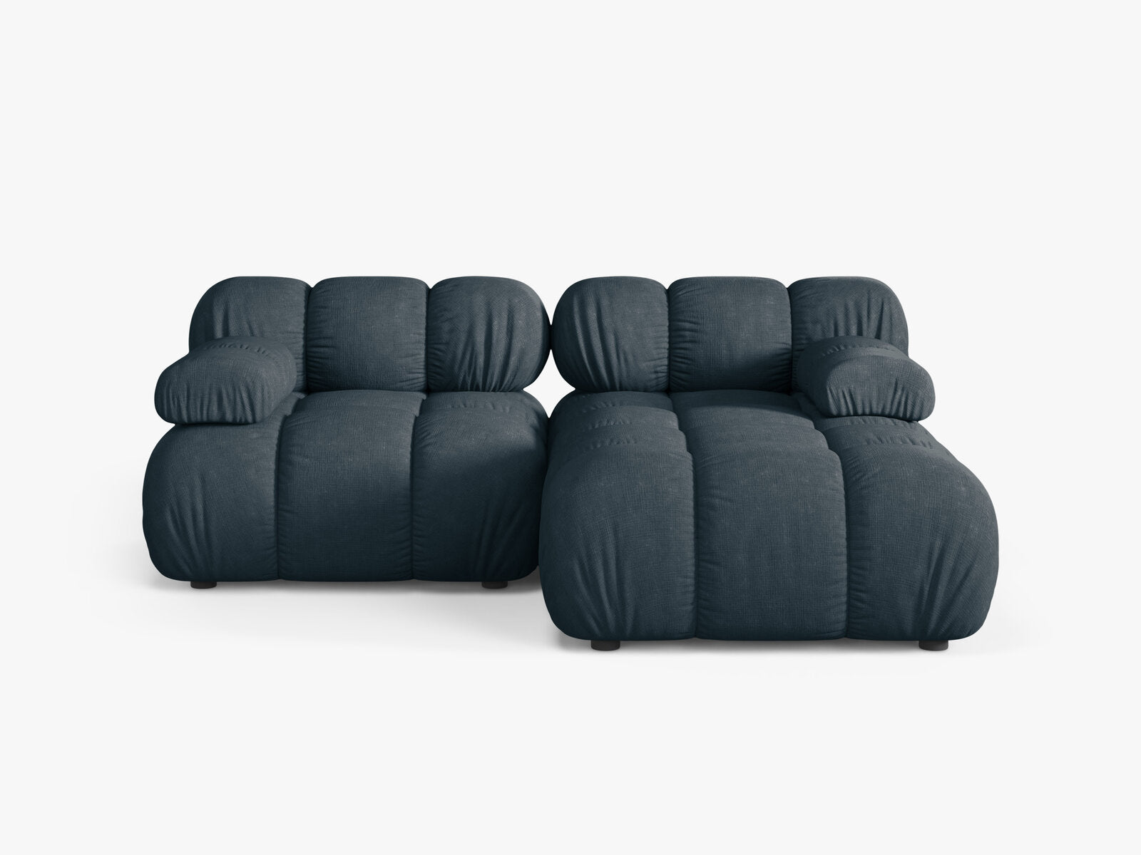 Micadoni Modulares Ecksofa Bellis 3-Sitzer Rechts Strukturierter Stoff Liberty Dunkel Petrol
