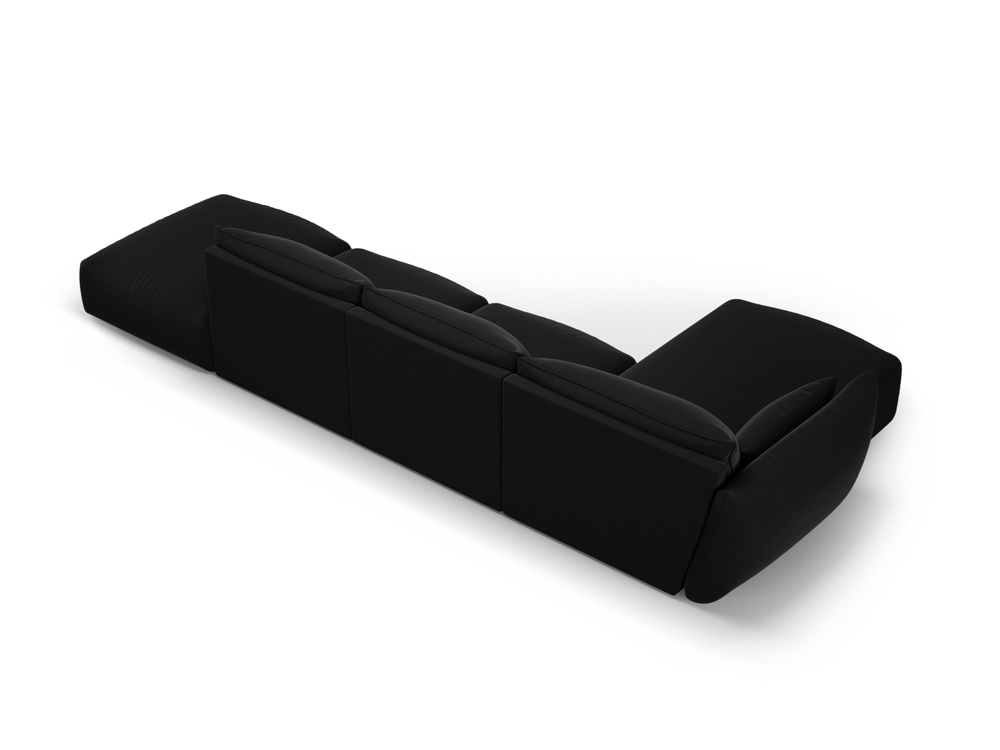 Cosmopolitan Design Ecksofa Matera 5-Sitzer offen Samt Salvador Schwarz Links