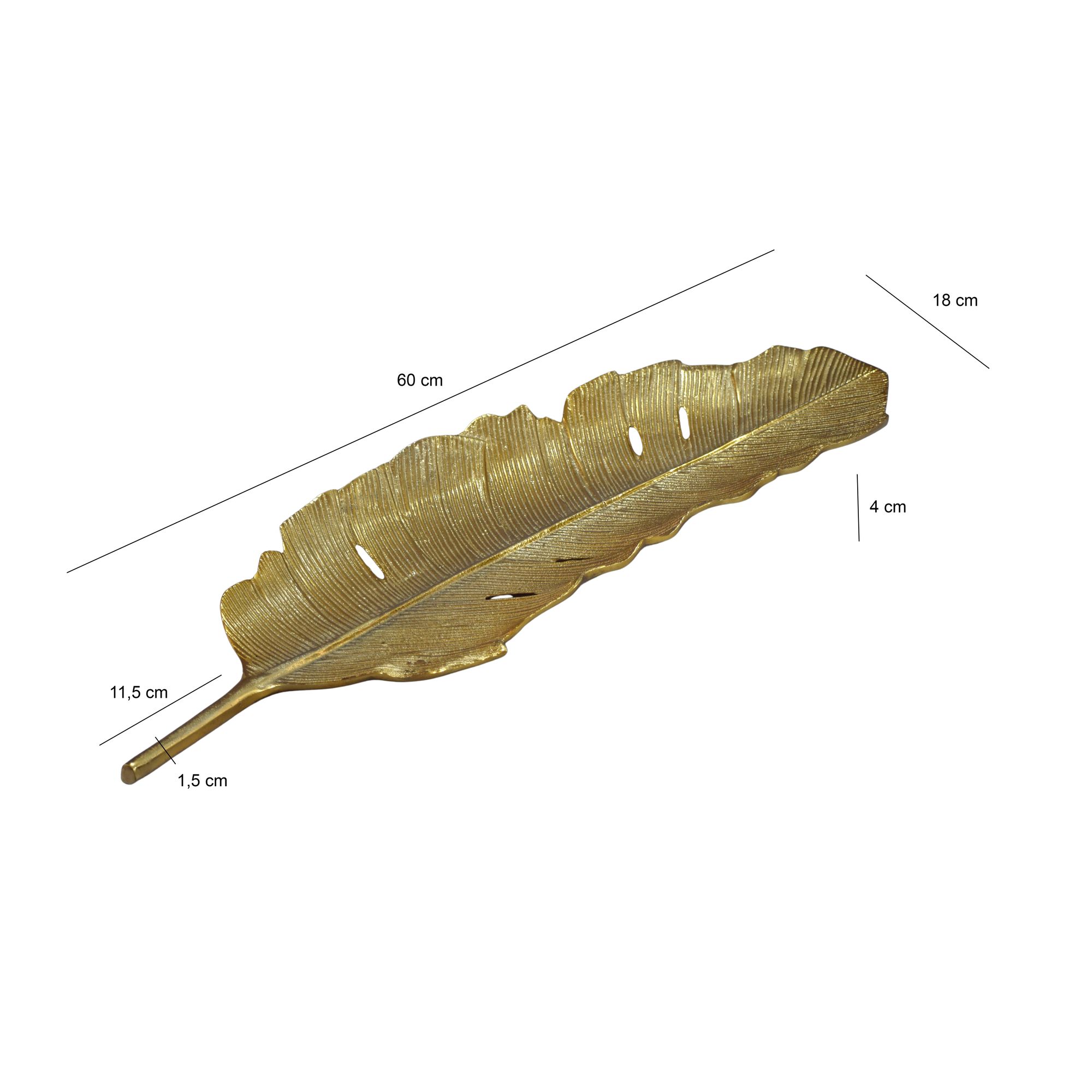 Dekoschale Tangen Aluminium Gold 60 × 18 × 4 cm