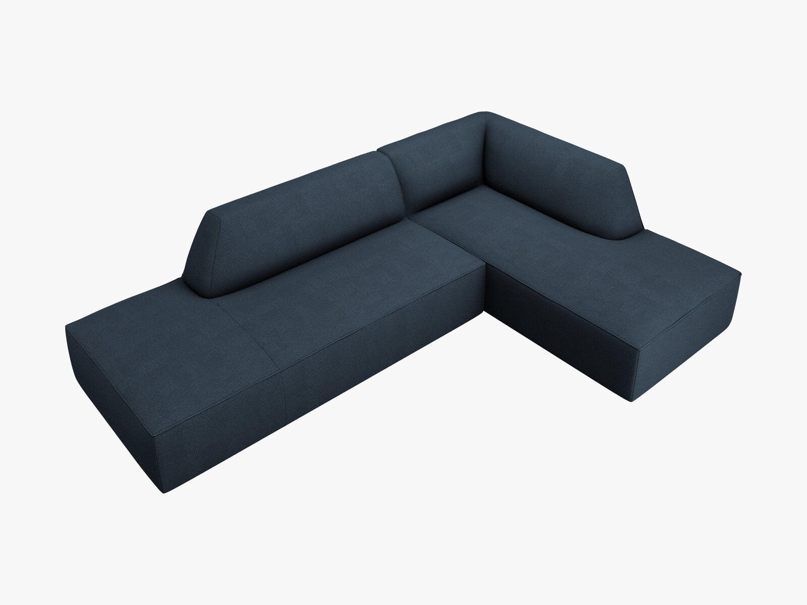 Micadoni Ecksofa Ruby 4-Sitzer Rechts Strukturierter Stoff Ottawa Marineblau
