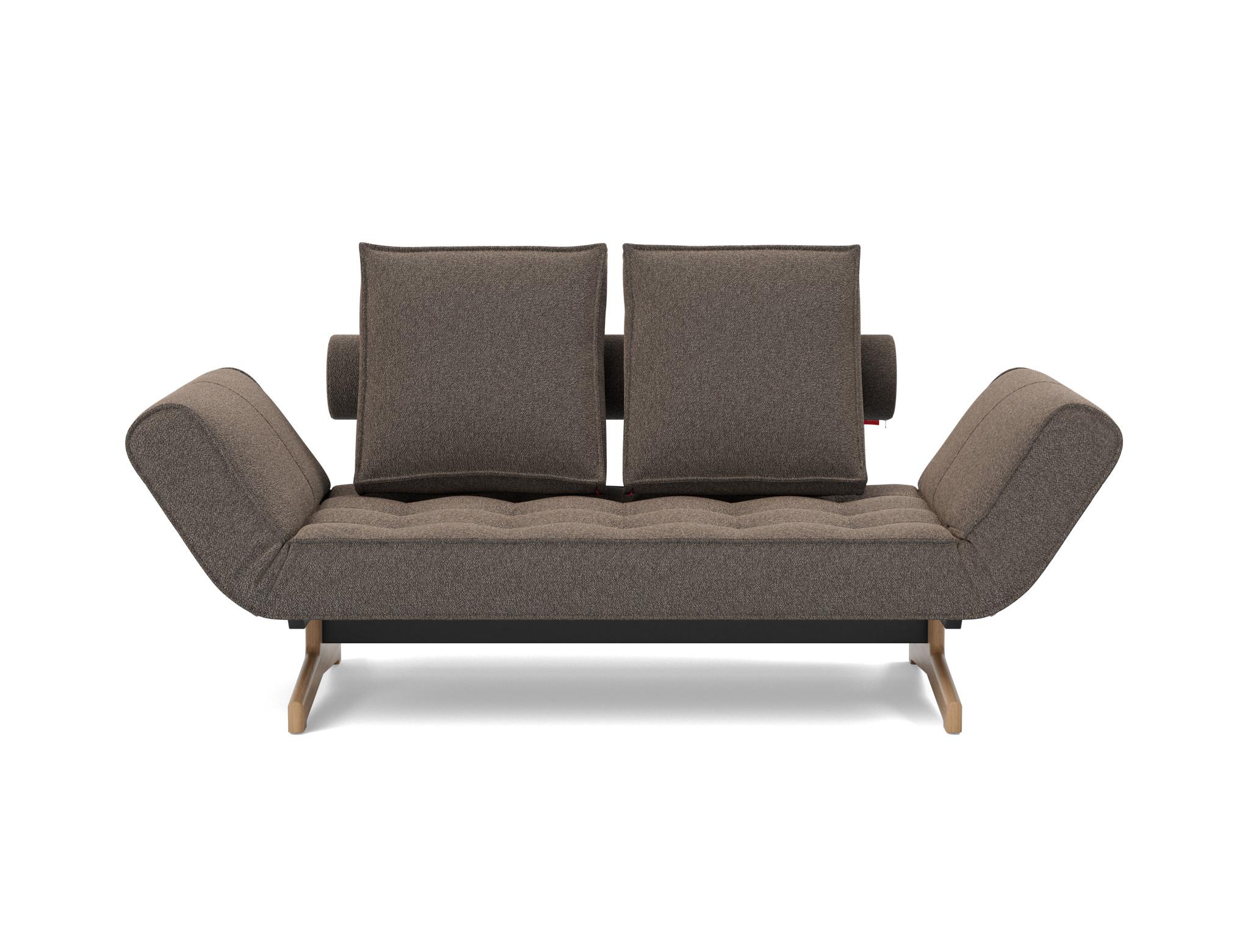 Tagesbett Ghia Boucle Skandi 530-Taupe Beine Eiche