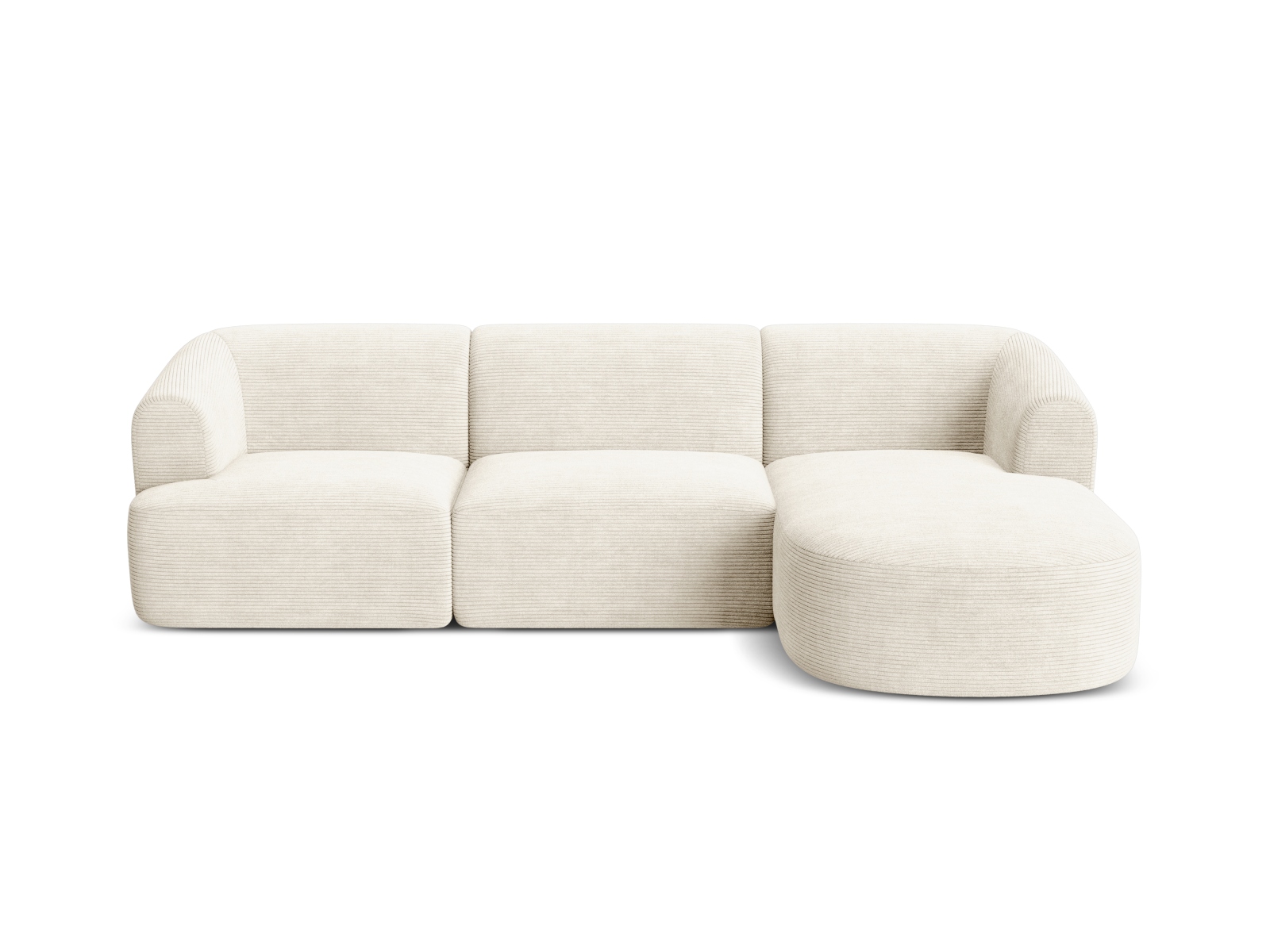 Cosmopolitan Design Ecksofa Campi 4-Sitzer Kord Lincoln D Helles Beige Rechts