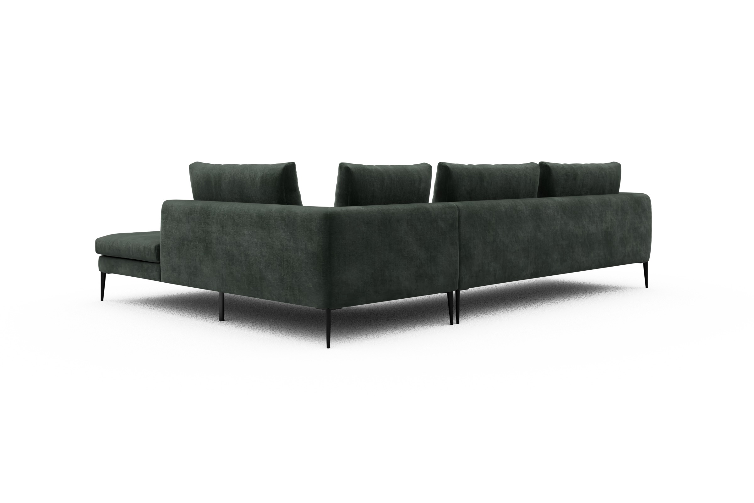 Ecksofa Paul Relax-Ecke links mit 3-Sitzer Smooth-Laurel-Green
