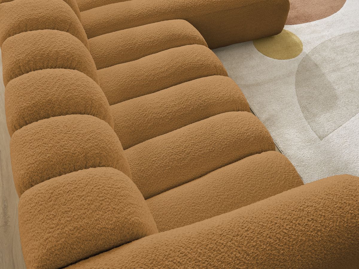 Bobochic Talia Ecksofa Bouclé-Stoff Gelb Ecke rechts