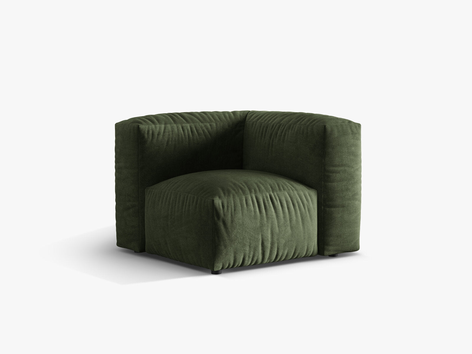 Micadoni Eckmodul Martina 1-Sitzer Klein Samt Vogue Grün