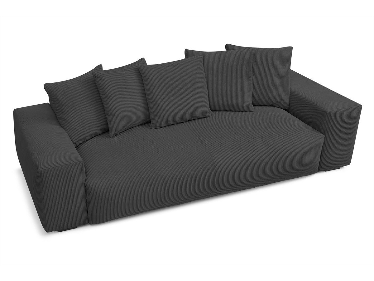 Bobochic Voltaire Sofa 3-Sitzer 280 × 124 cm Cordsamt Dunkelgrau