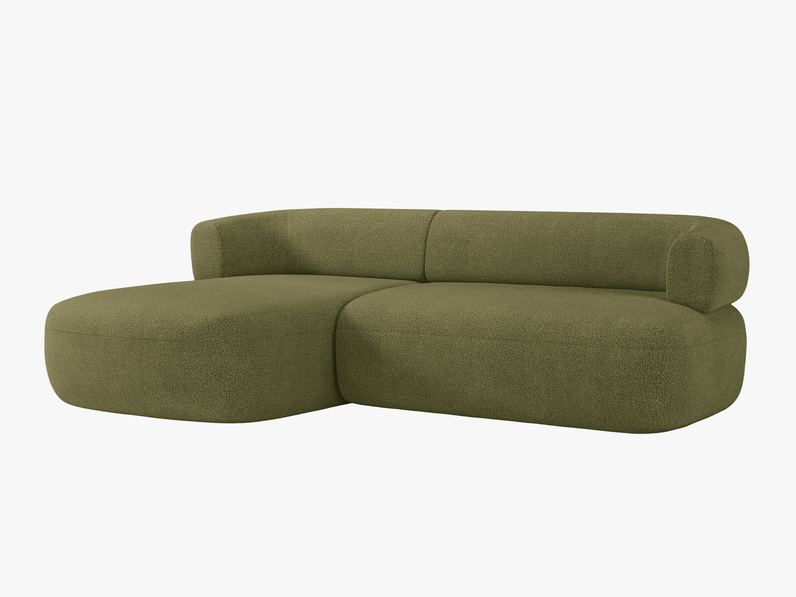 Micadoni 5-Sitzer Ecksofa Jenny Links Boucle Now or Never Grün