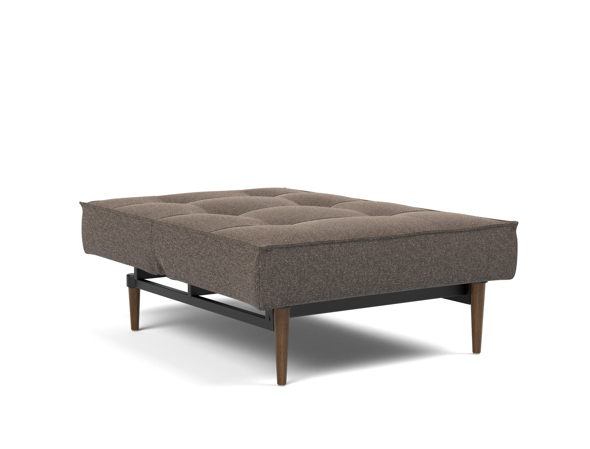 Sessel Splitback Boucle Skandi 530-Taupe Beine Styletto Eiche dunkel
