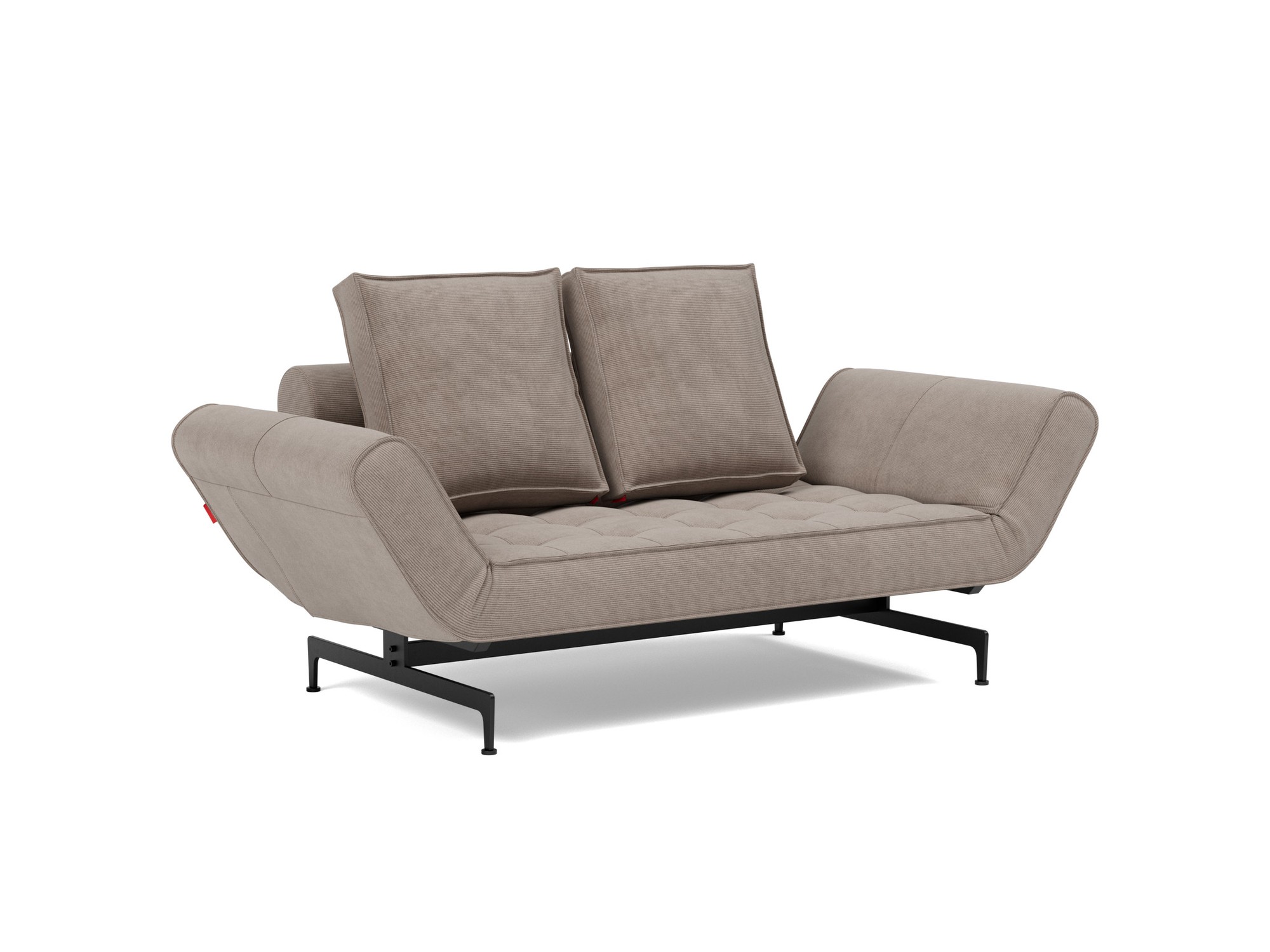 Tagesbett Ghia Kord Cordufine 318-Beige Beine Laser schwarz