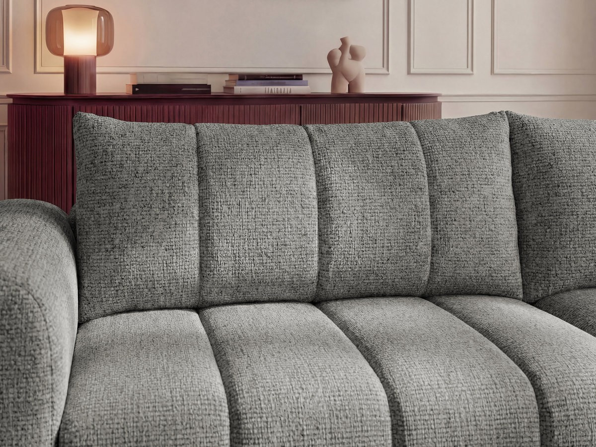 Bobochic Nesty Ecksofa 272 cm Melange-Stoff Dunkelgrau Ecke rechts