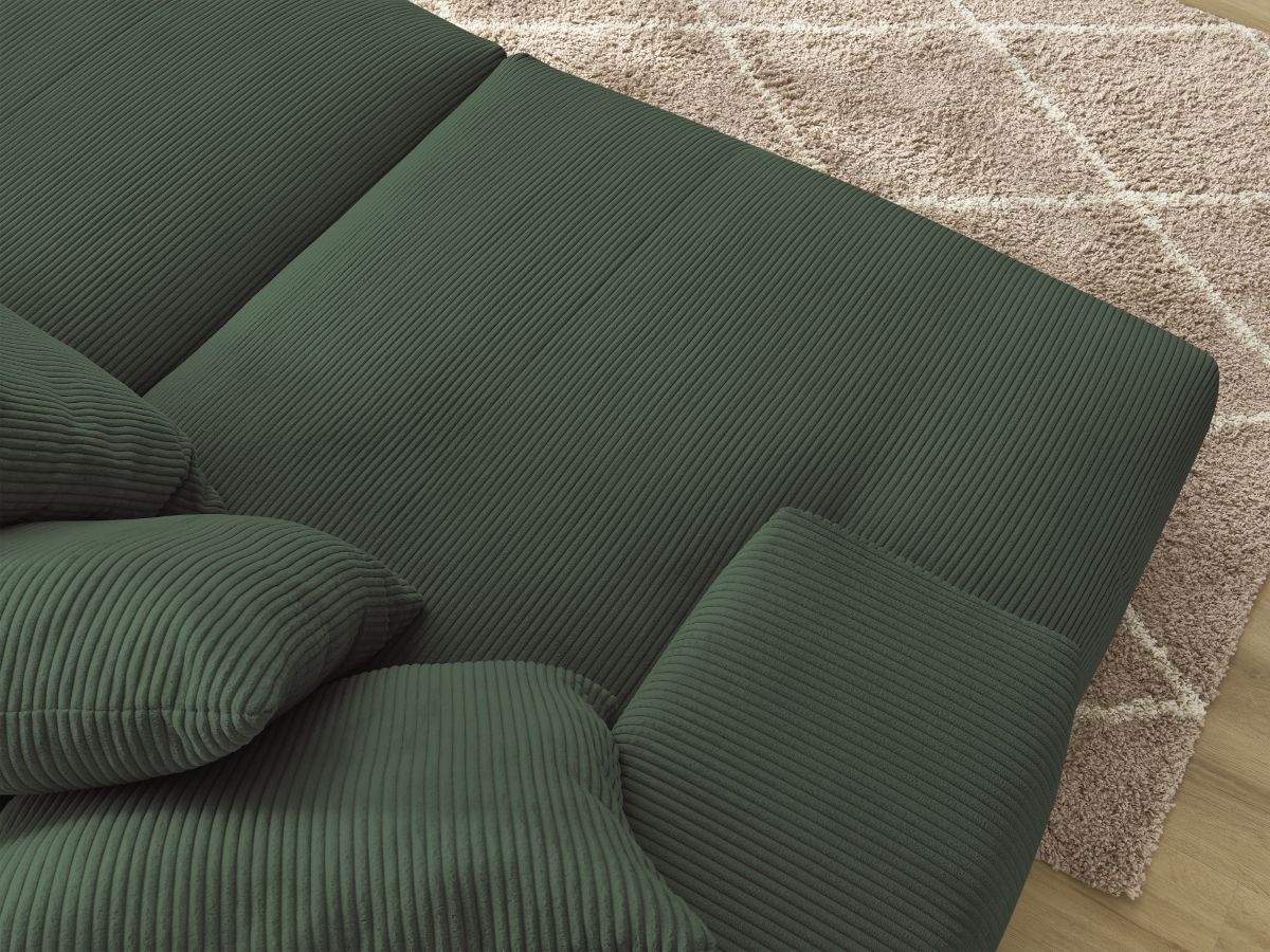 Bobochic Voltaire Sofa 4-Sitzer 248 × 170 cm Cordsamt Grün