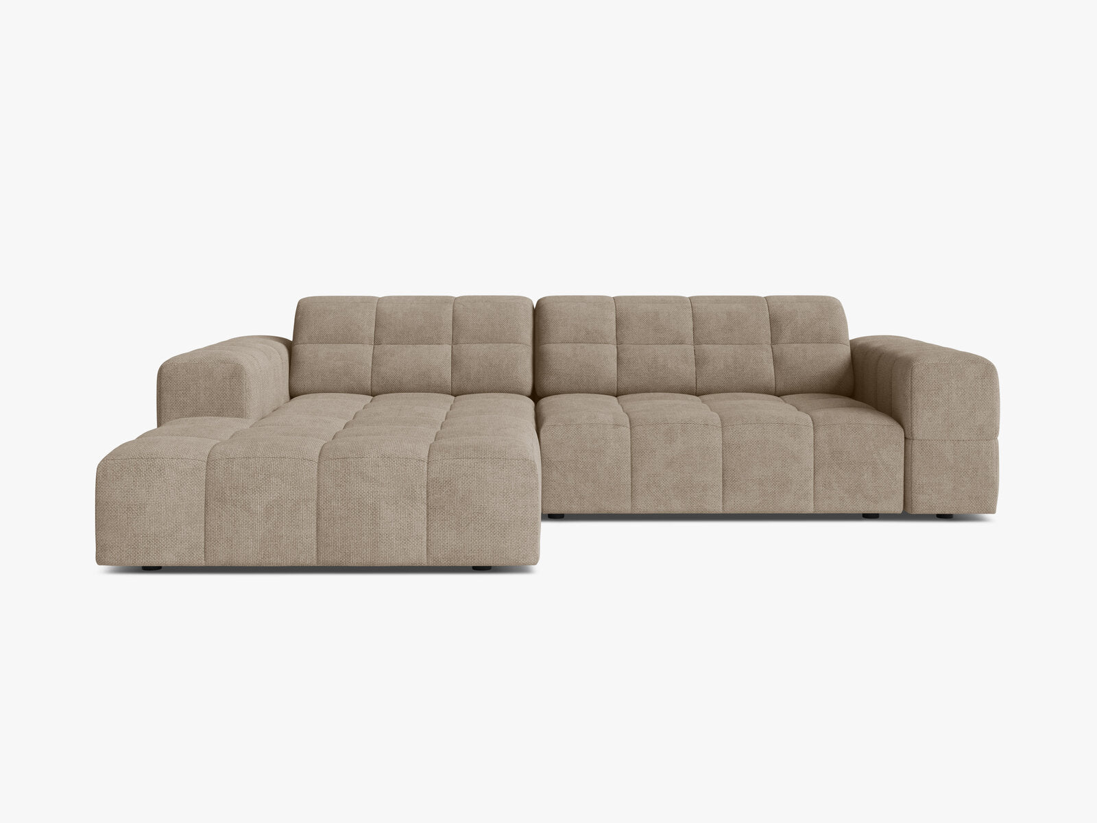 Micadoni Jennifer Ecksofa 4-Sitzer Links Chenille Eden Dunkelbeige