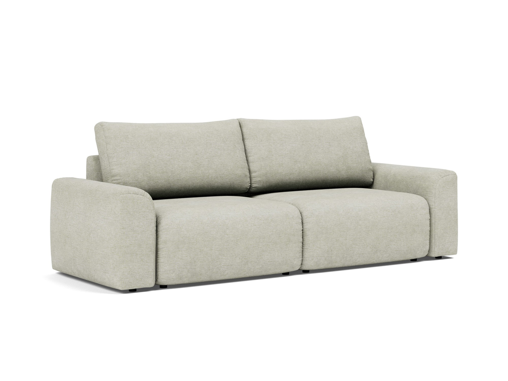 Schlafsofa Norum mit Chunky-Armlehnen Flachgewebe Avella 280-Sand