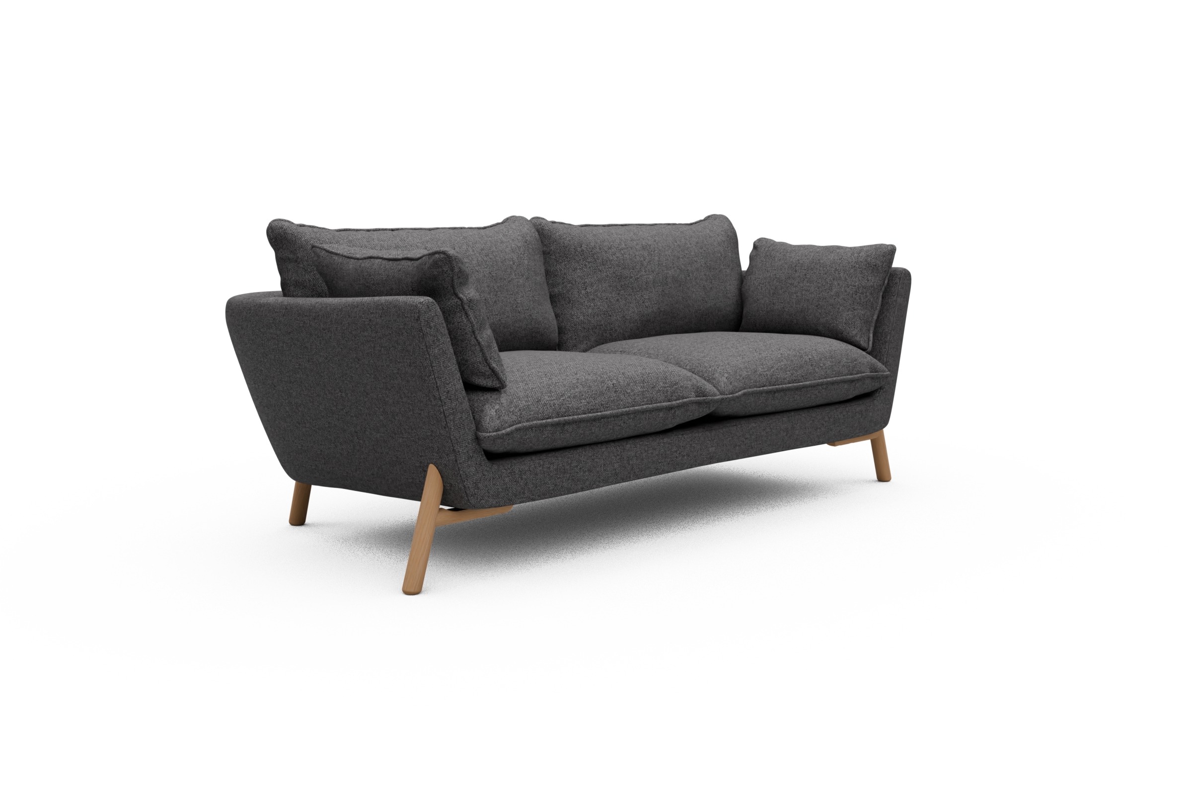 Sofa Emil PREMIUM 2-Sitzer Beinfarbe Eiche Natur Sama-Antracite