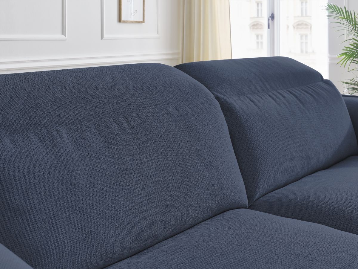 Bobochic Achille Schlafsofa 3-Sitzer Melange-Stoff Dunkelblau, Liegefläche 140 × 200 cm