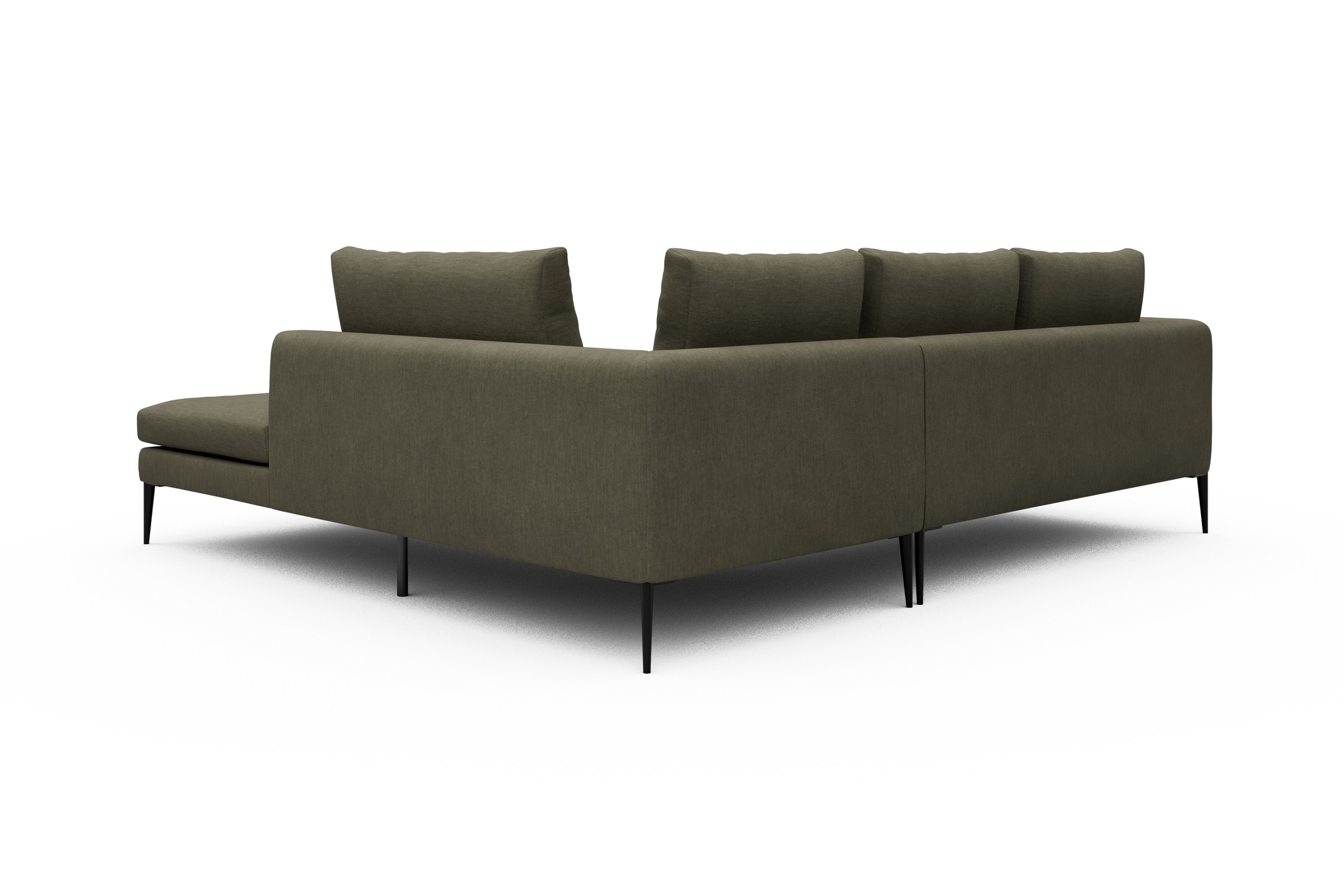 Ecksofa Paul Relax-Ecke rechts mit 2-Sitzer Vivus-Dusty-Olive