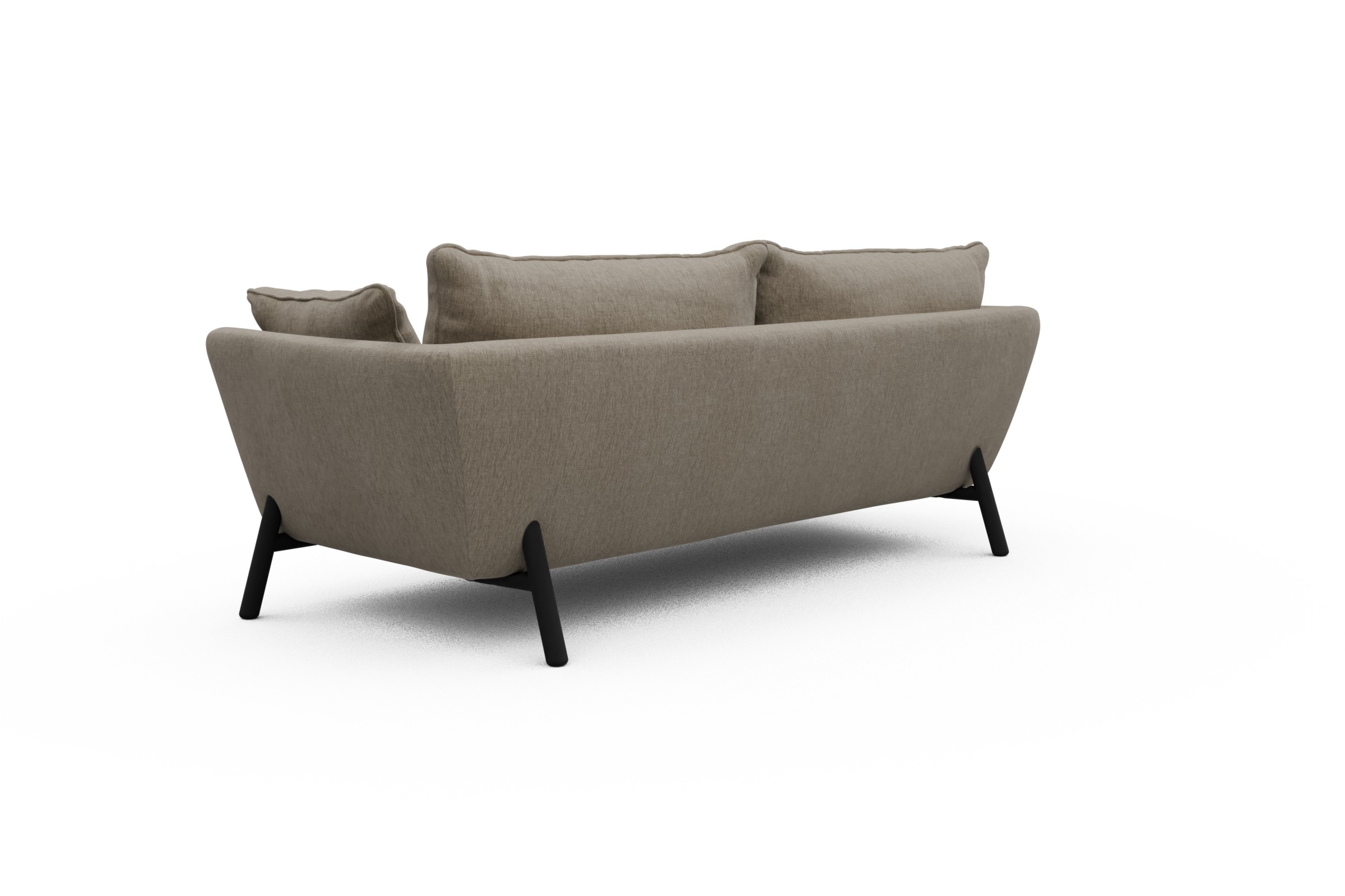 Sofa Emil PREMIUM 3-Sitzer Beinfarbe Eiche Schwarz Smooth-Beige