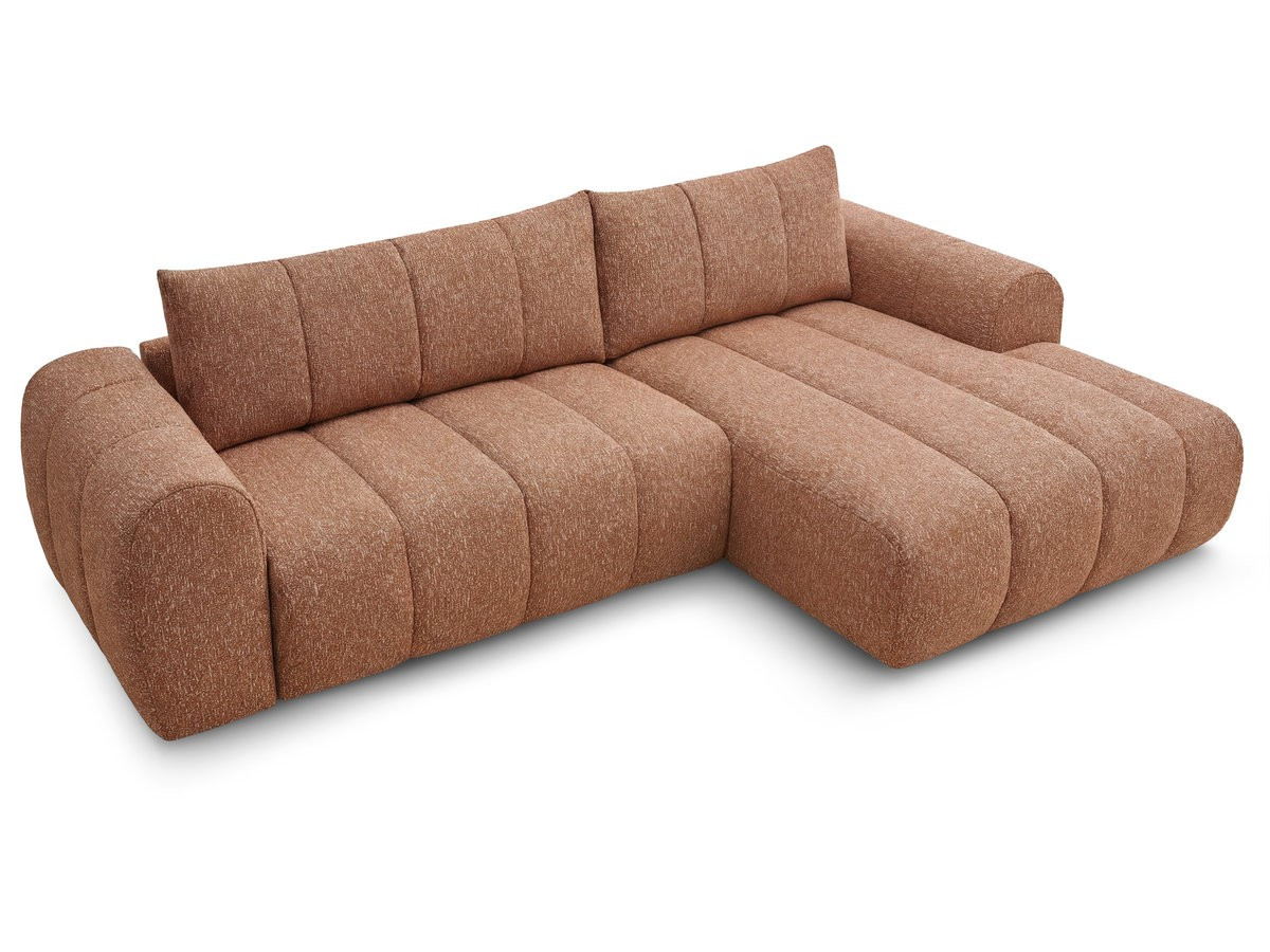 Bobochic Nesty Ecksofa 272 cm Melange-Stoff Orange Ecke rechts