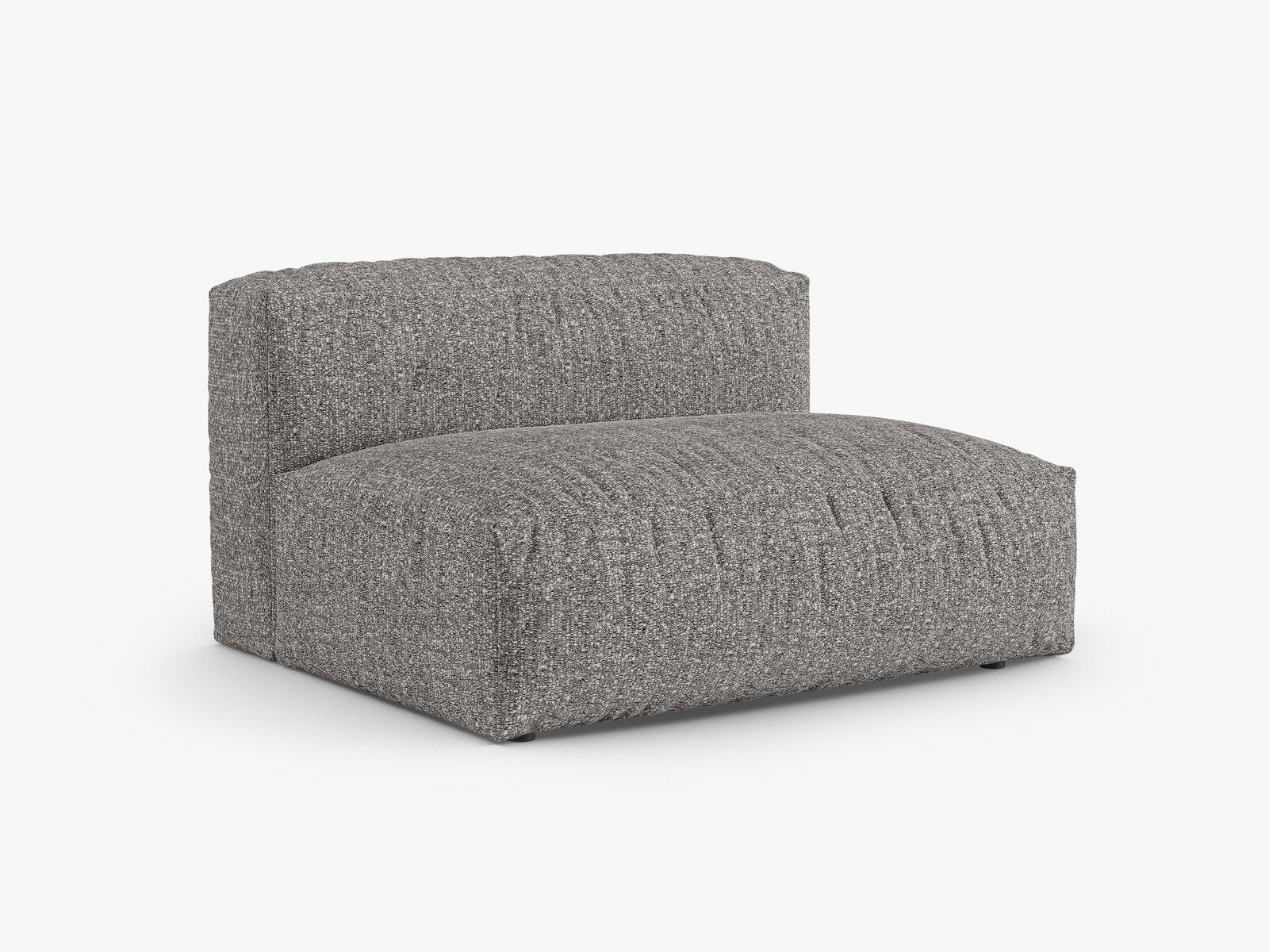 Micadoni Eckmodul mit Armlehne Martina 1-Sitzer Groß 90cm Sitztiefe Rechts Boucle Monet Graphit
