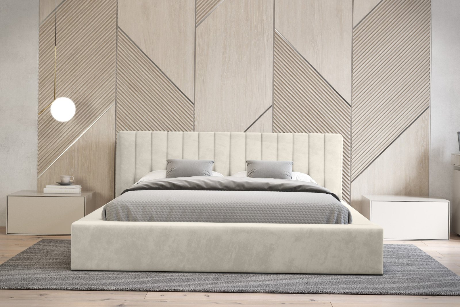 Polsterbett Carno Chenille 140x200 mit Metallrahmen Ditra-New 01
