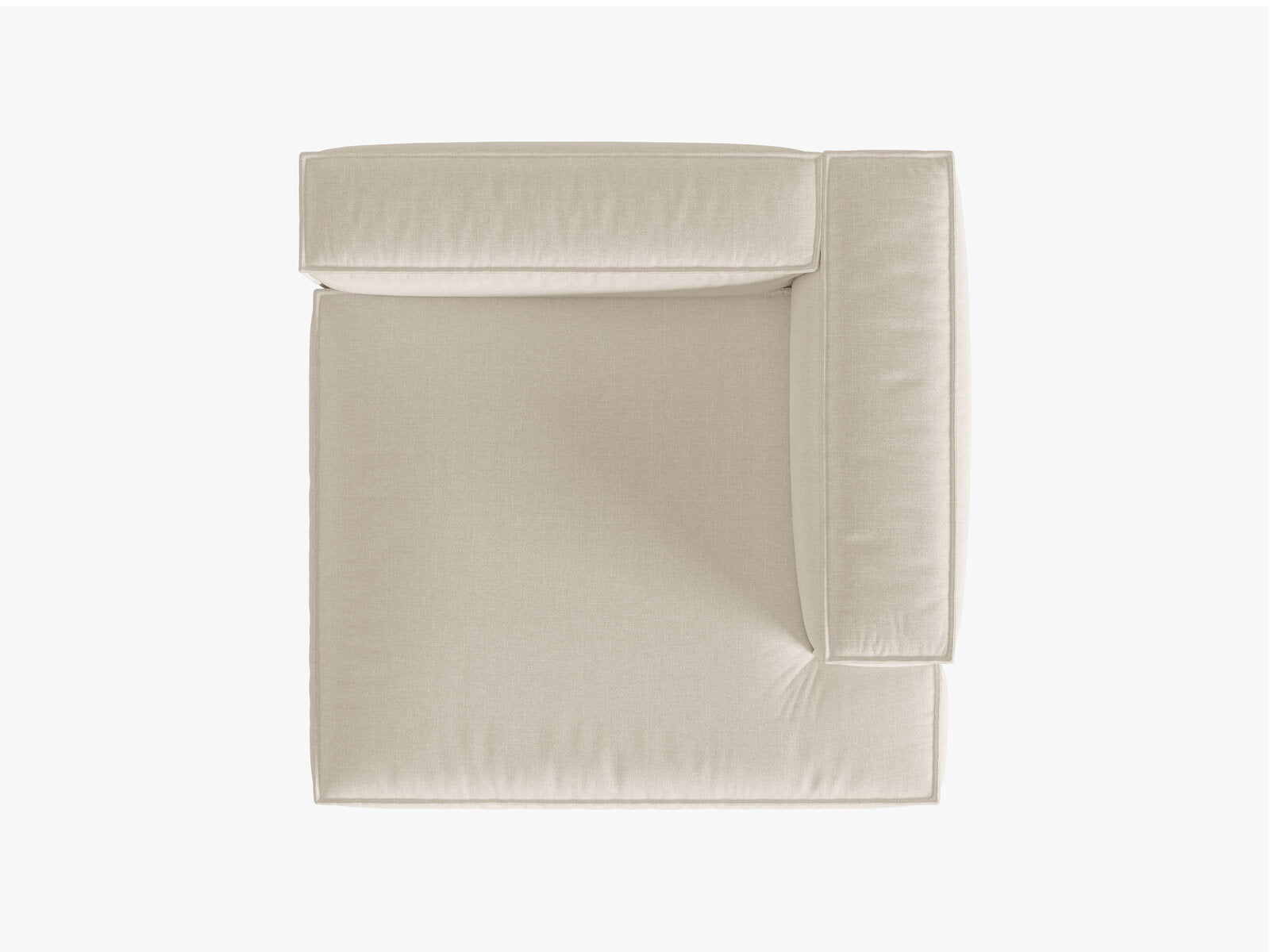 Micadoni Recamiere Nuria Groß 1-Sitzer Rechts Samt Beige
