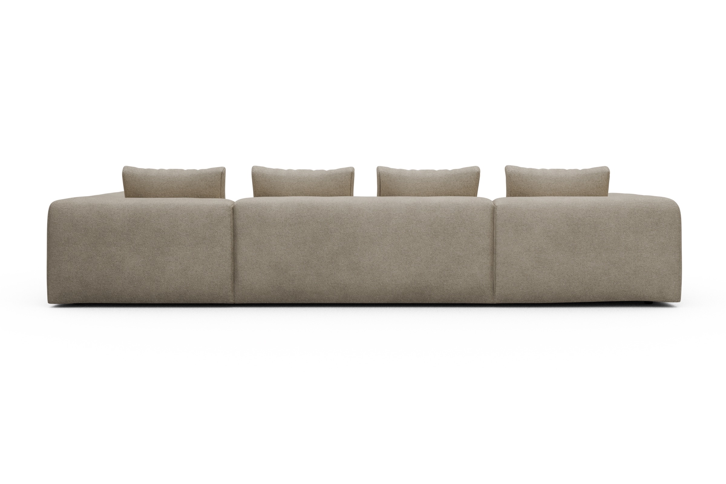 Wohnlandschaft Fred Relax-Ecke rechts mit 2-Sitzer und Chaiselongue links Boucle-Belge